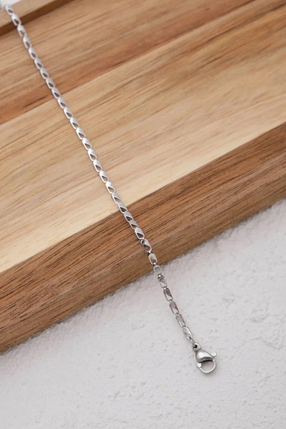 Çelik Papağan Zincir Erkek Bileklik 2mm Kararmaz 20cm