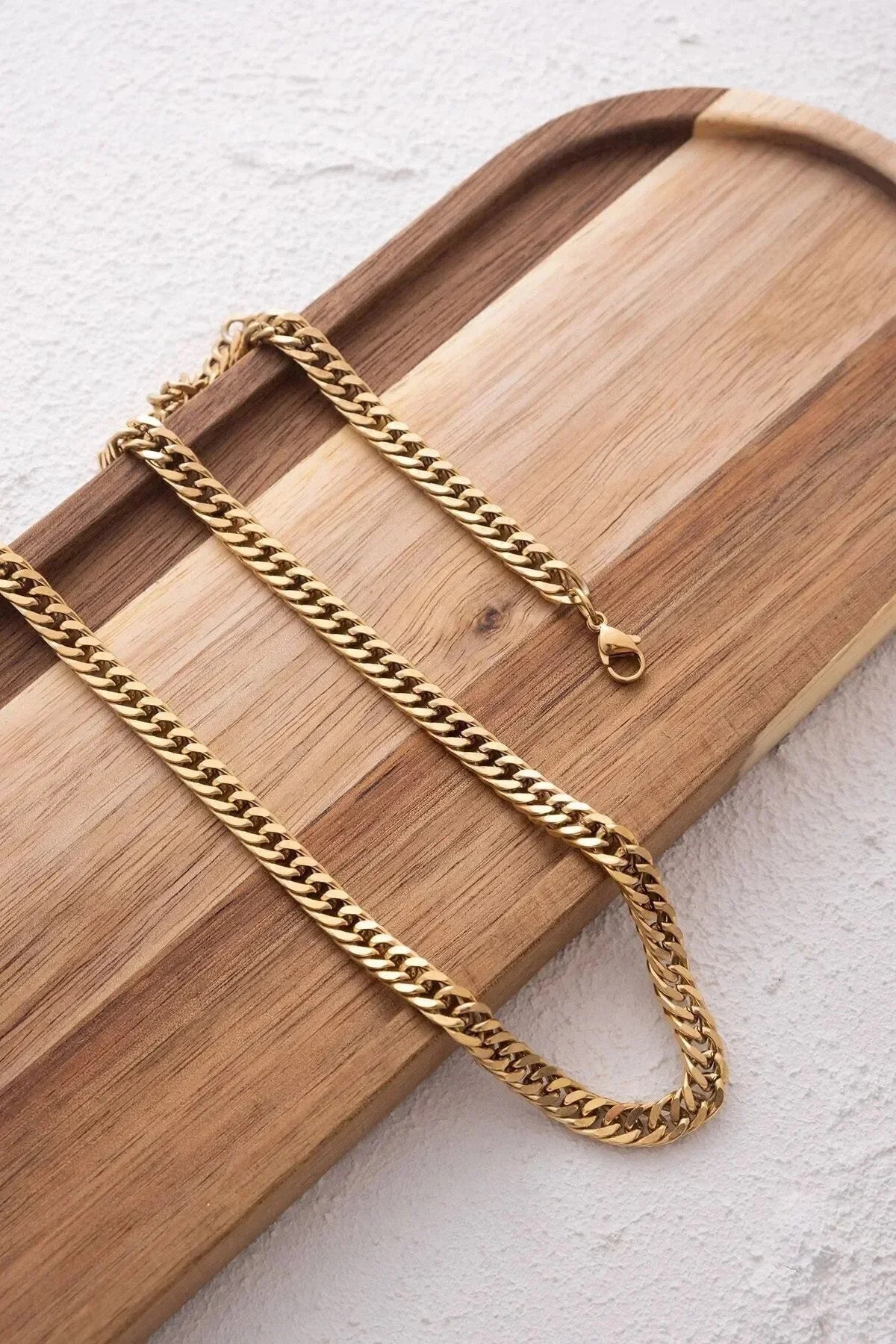 Çelik Almak Gurmet Erkek Zincir Kolye 6mm Kararmaz