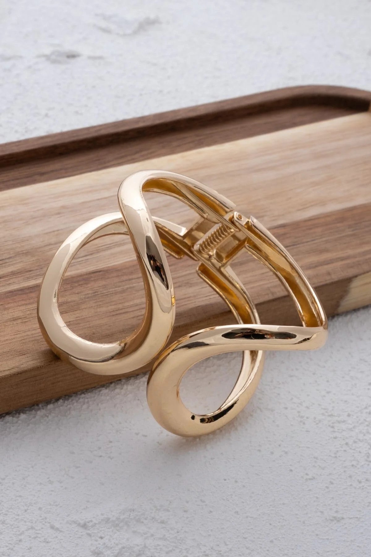 Büyük Kalın Kelepçe Bileklik Altın Kaplama Çap 6cm