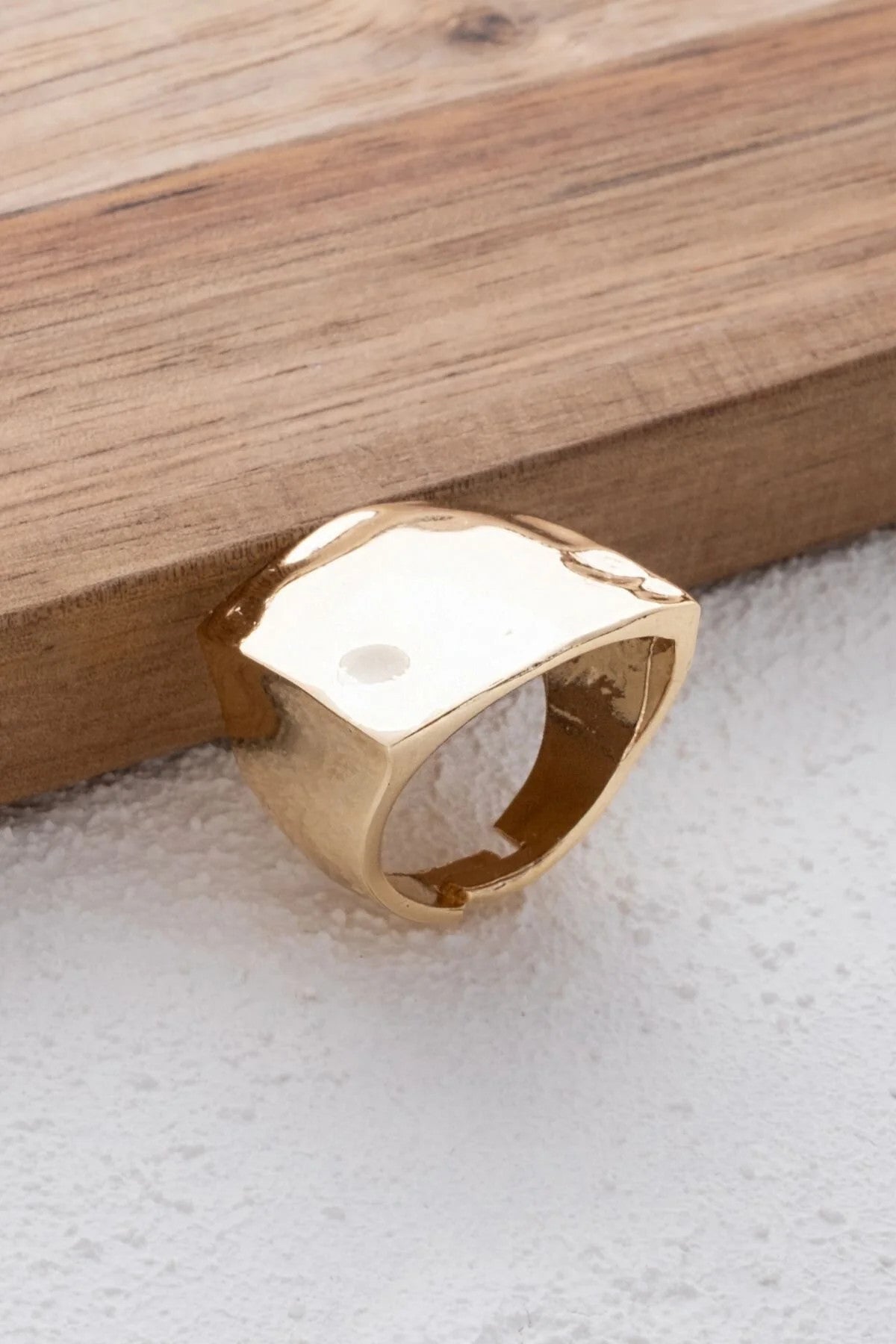 Büyük Kare Dövme Plaka Yüzük Kabartmalı Free Size Ayarlanabilir Ölçü