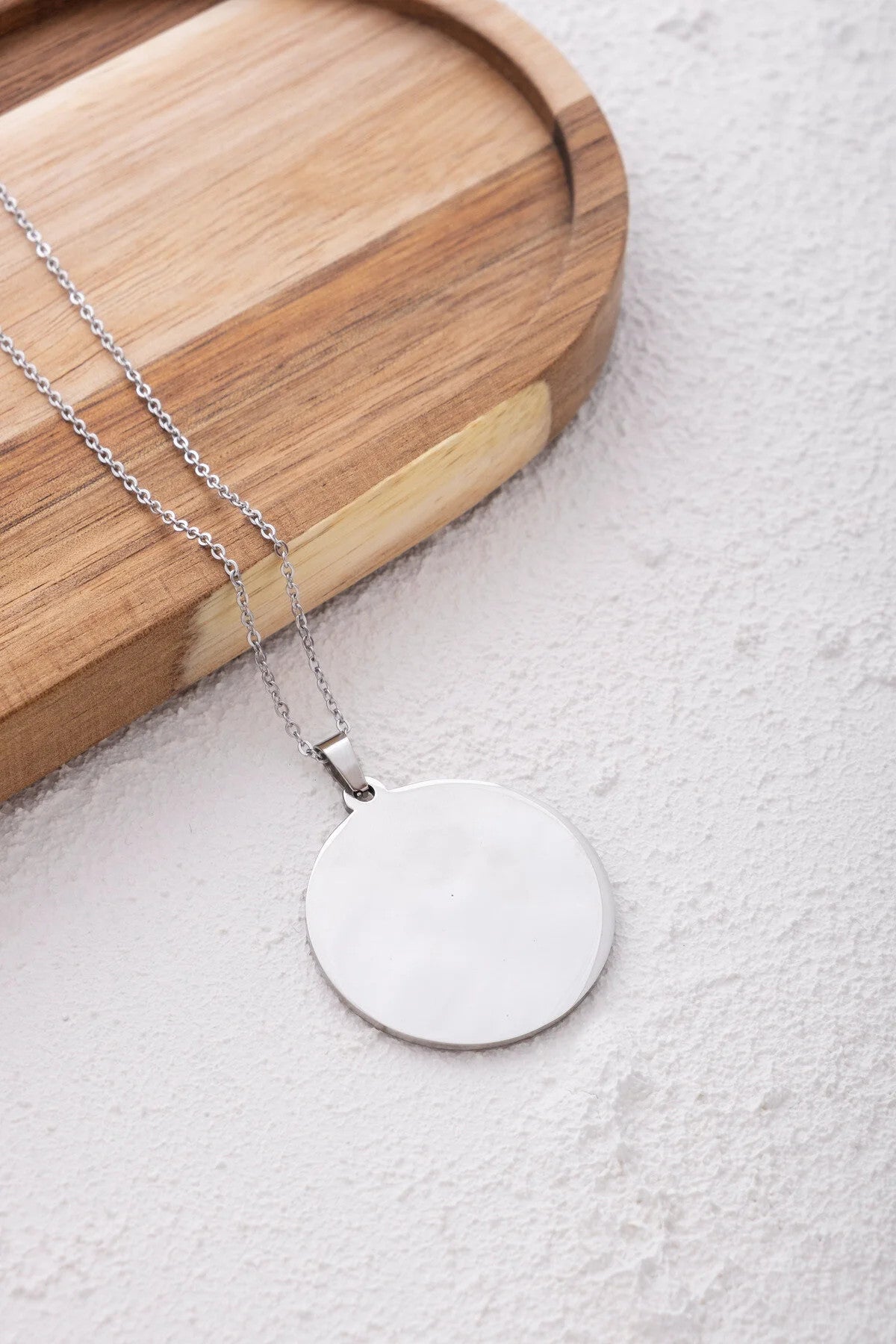 Çelik Çember Kolye Kararmaz Yuvarlak Künye