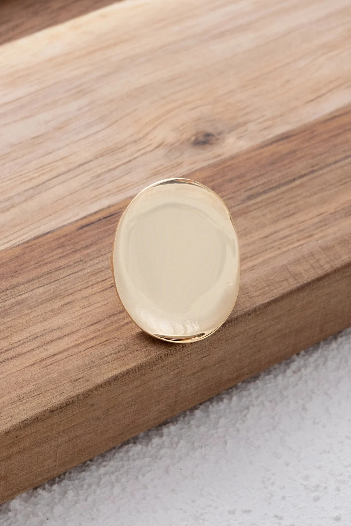 Büyük Oval Plaka Yüzük Free Size Ayarlanabilir Ölçü