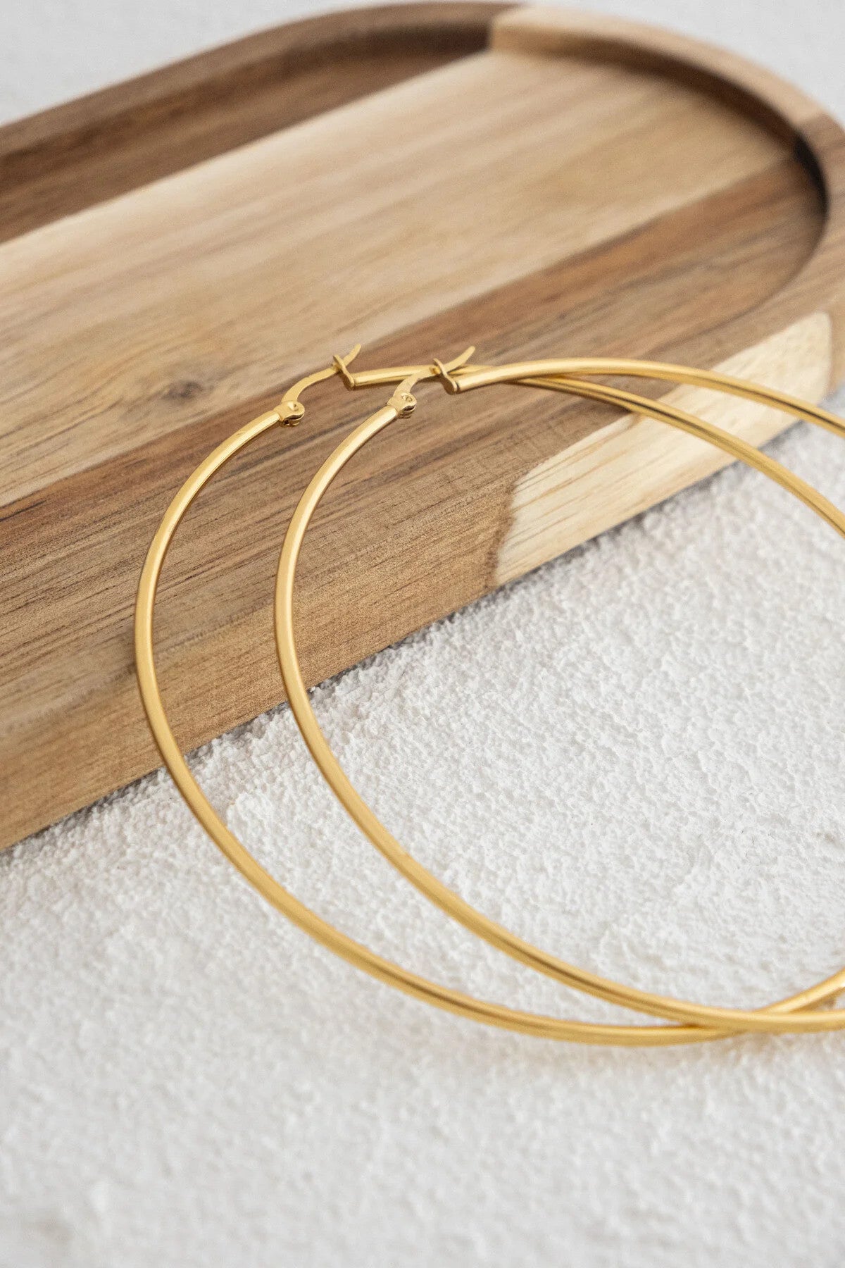 Çelik Halka Küpe Kararmaz Çember Halka Küpe Çap 9cm