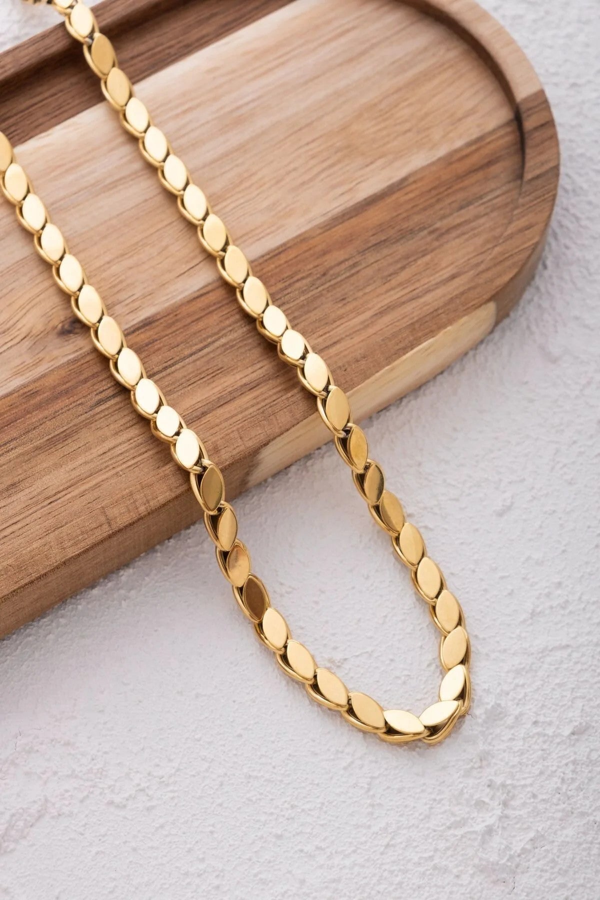 Çelik Arpa Zincir Kolye Kararmaz 60cm 5mm