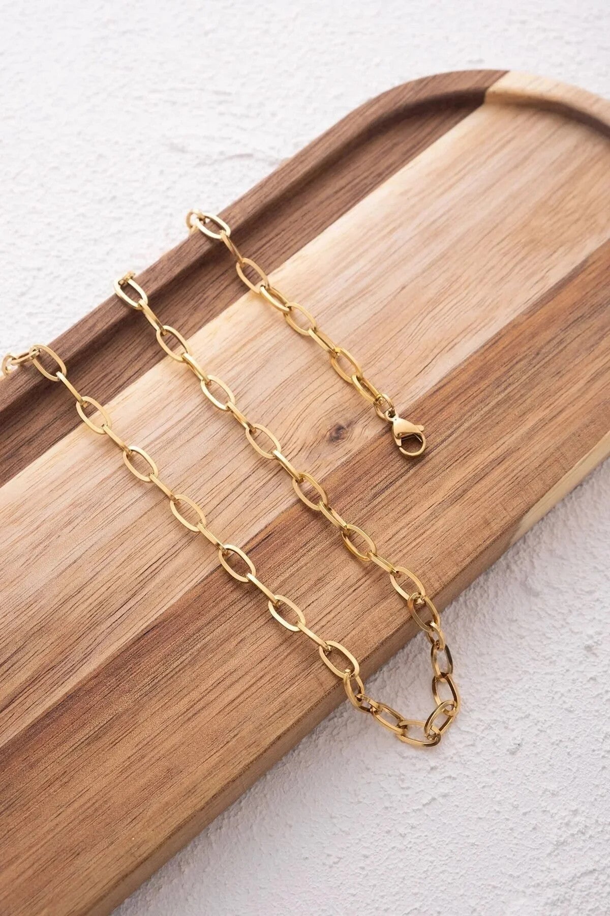 Çelik Ataç Erkek Zincir Kolye 5mm Kararmaz