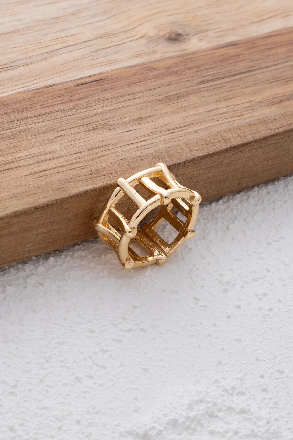 Taç Model Yüzük Çizgili Geometrik Şekil Free Size Ayarlanabilir Ölçü En 1 cm