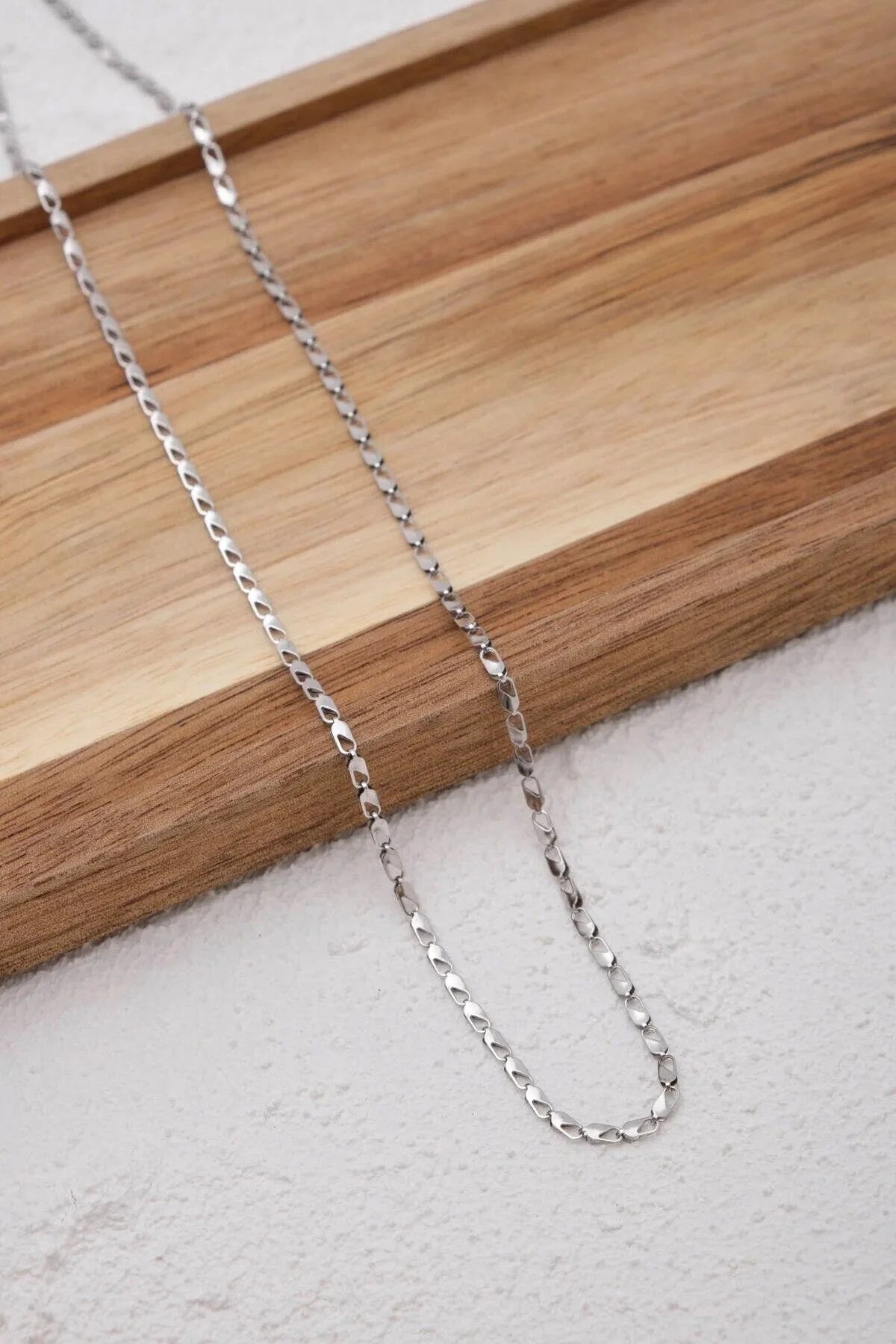 Çelik Papağan Erkek Zincir Kolye 2mm Kararmaz