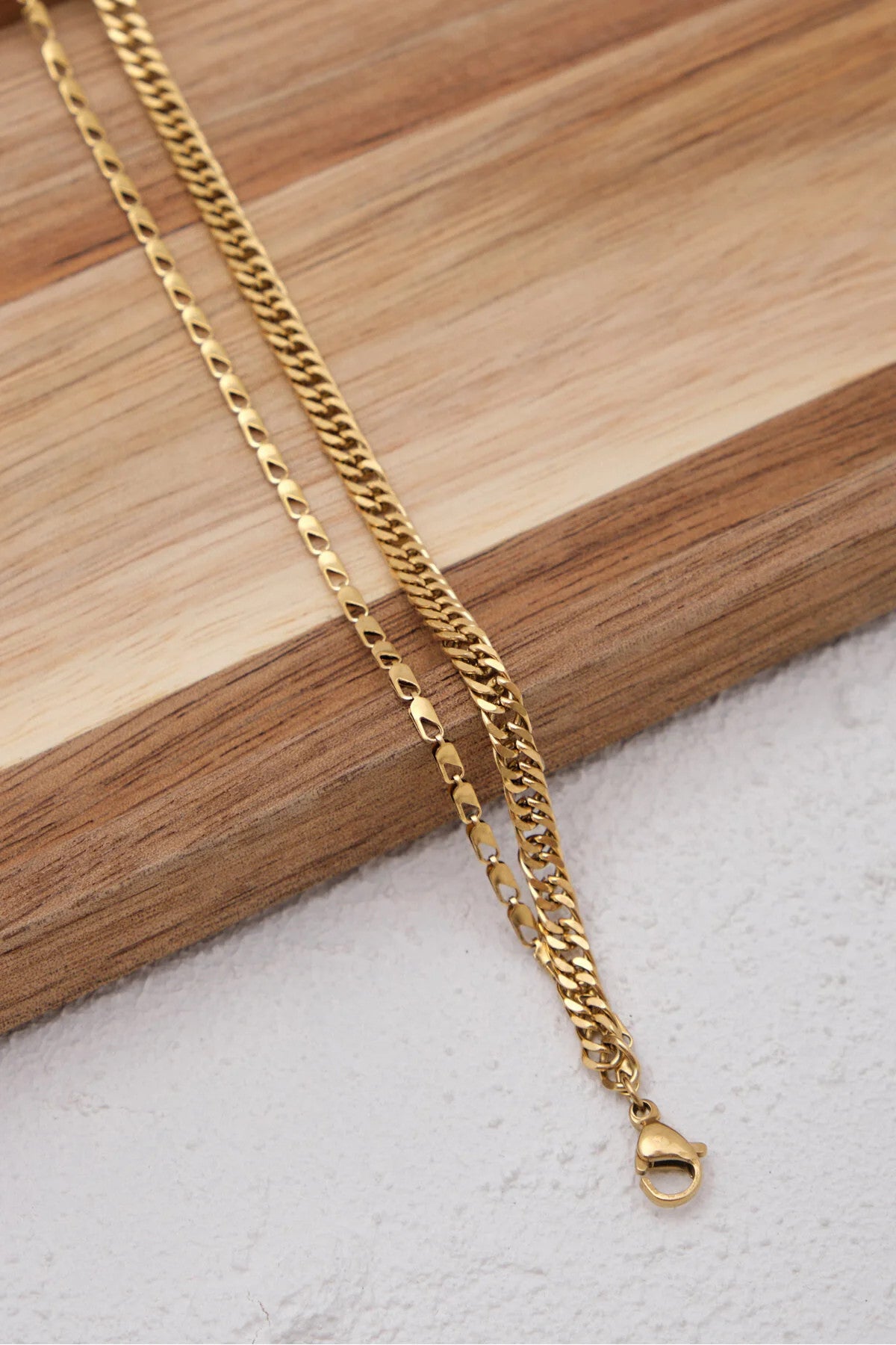 Çelik 2'li Kombin Papağan ve Almak Gurmet Zincir Bileklik Kararmaz 17+4cm & 21cm