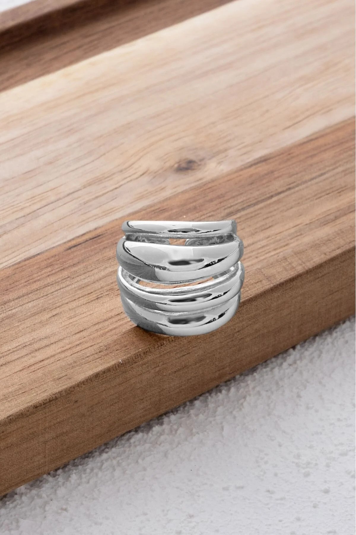 Çoklu Bombeli Yüzük 4lü Birleşik Plaka Free Size Ayarlanabilir Ölçü