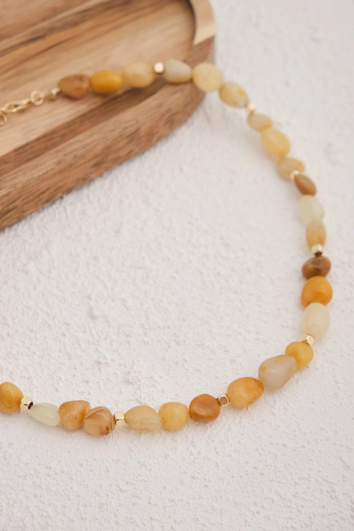 Akik Doğal Taş Kolye 40cm+5cm El İşi Özel Yapım Gerçek Turuncu Akik Taşı