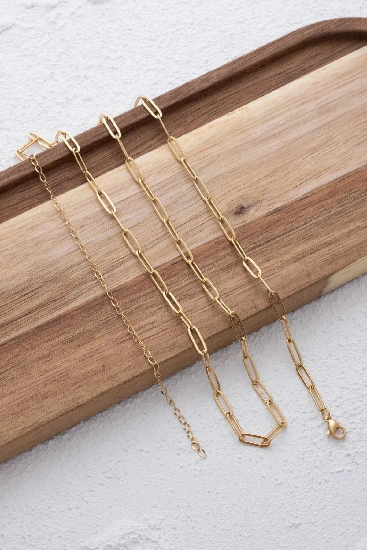 Çelik Ataç Vücut Zinciri 4mm Denizde Yazın Günlük Kullanıma Uygun Kararmaz 60,25,60+15cm