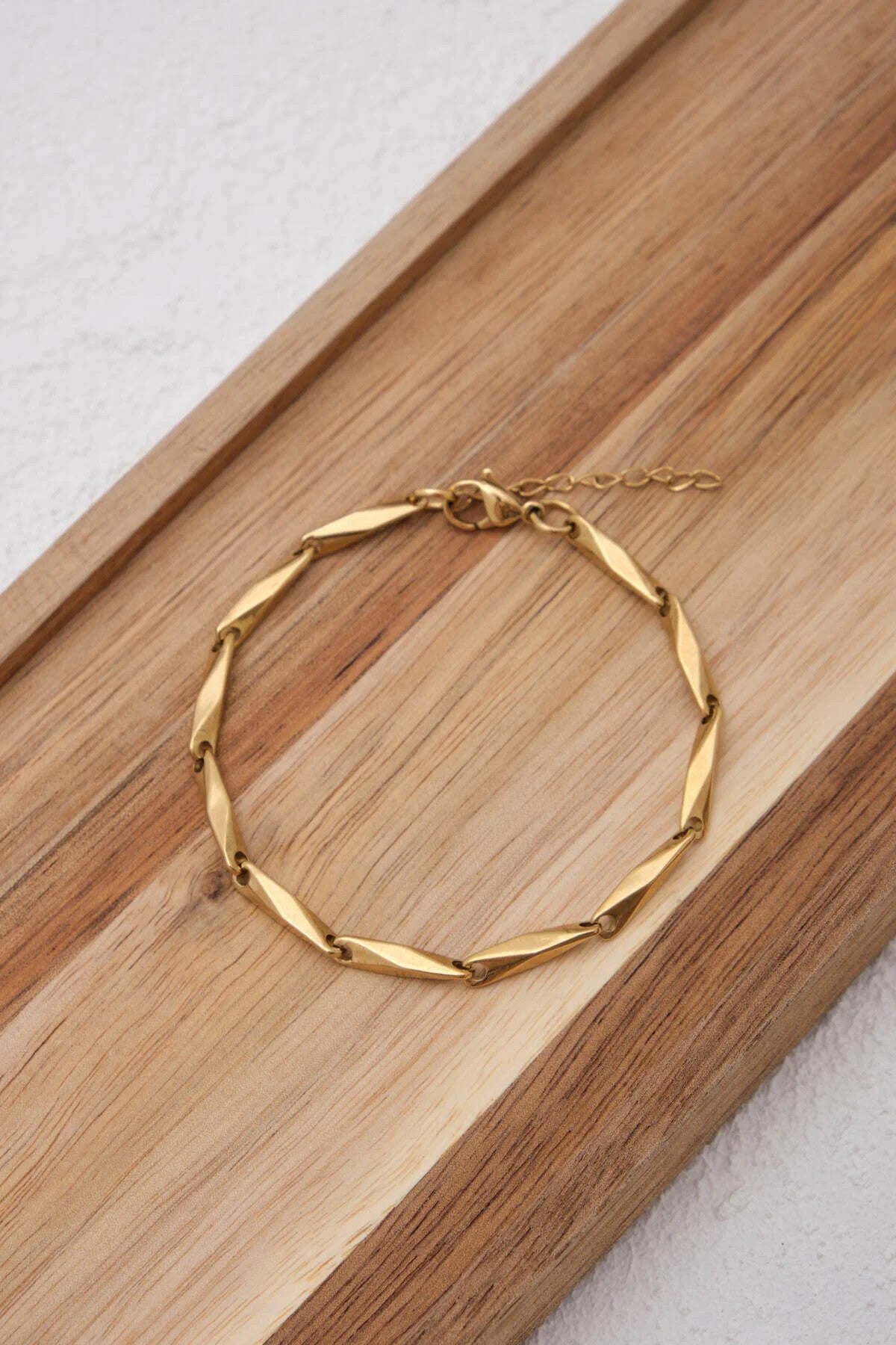 Çelik Küp Üçgen Zincir Bileklik Unisex Kararmaz 17+4cm & 21cm 4mm Günlük Kullanıma Uygun