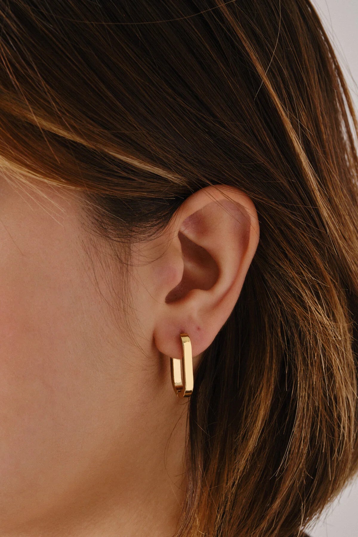 Çelik Elips U Küpe Kararmaz Plaka 4cm Günlük Kullanıma Uygun