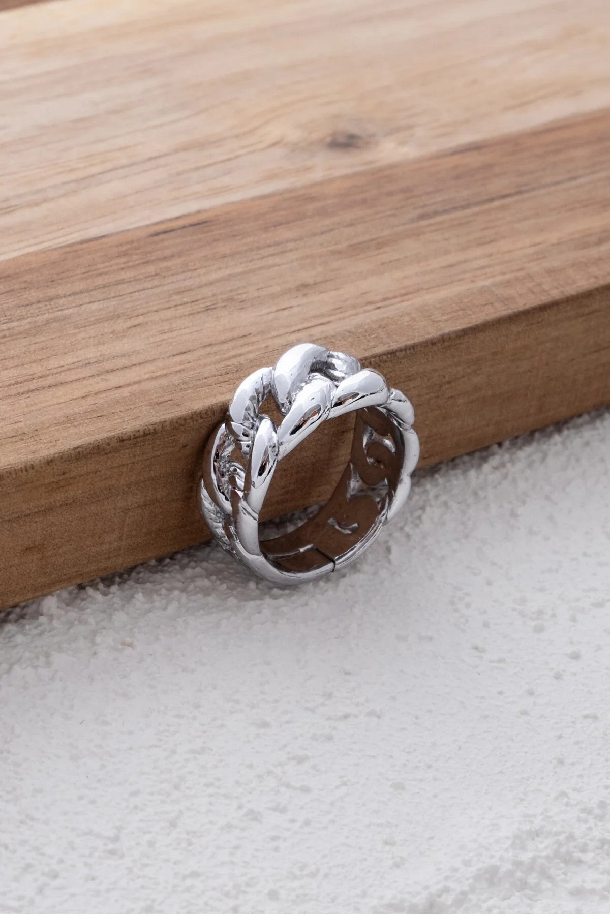 Kalın Zincir Model Yüzük Gurmet Zincir Free Size Ayarlanabilir Ölçü En 1 cm