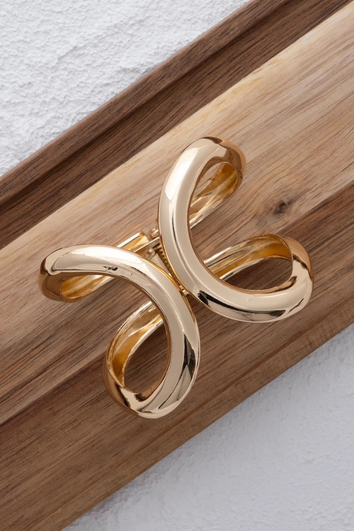 Büyük Kalın Kelepçe Bileklik Altın Kaplama Çap 6cm