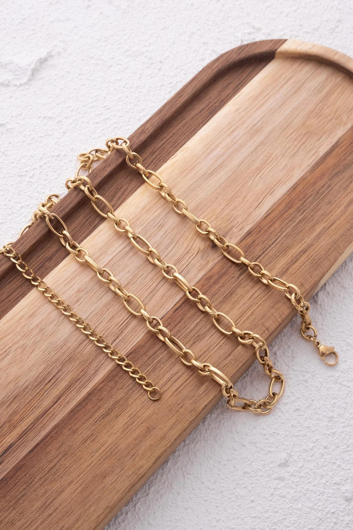 Çelik Oval Halka Ataç Vücut Zinciri 5mm Denizde Yazın Günlük Kullanıma Uygun Kararmaz 60,25,60+15cm