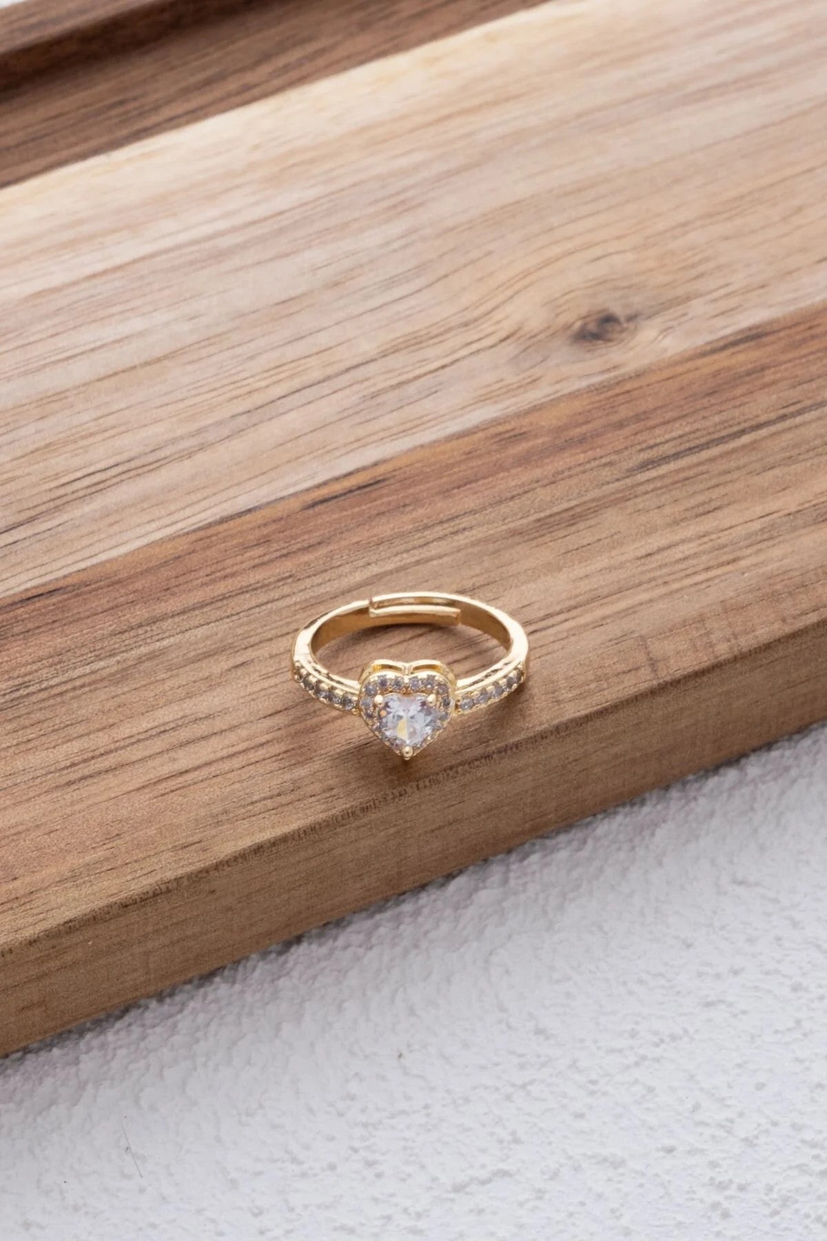 Kalpli Yüzük Beyaz Zirkon Taşlı Free Size Ayarlanabilir