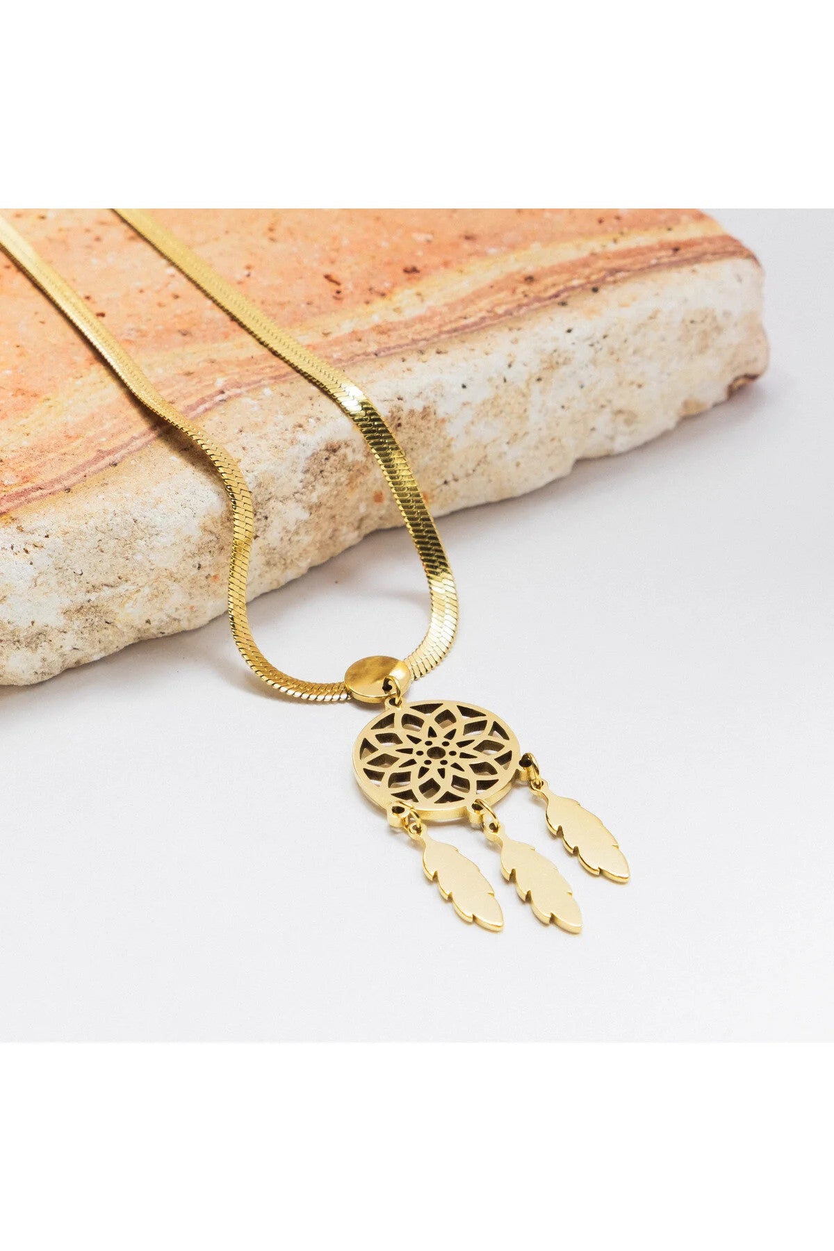 Çelik Yaşam Tohumu Spiritüel Kolye İtalyan Zincirli Kararmaz