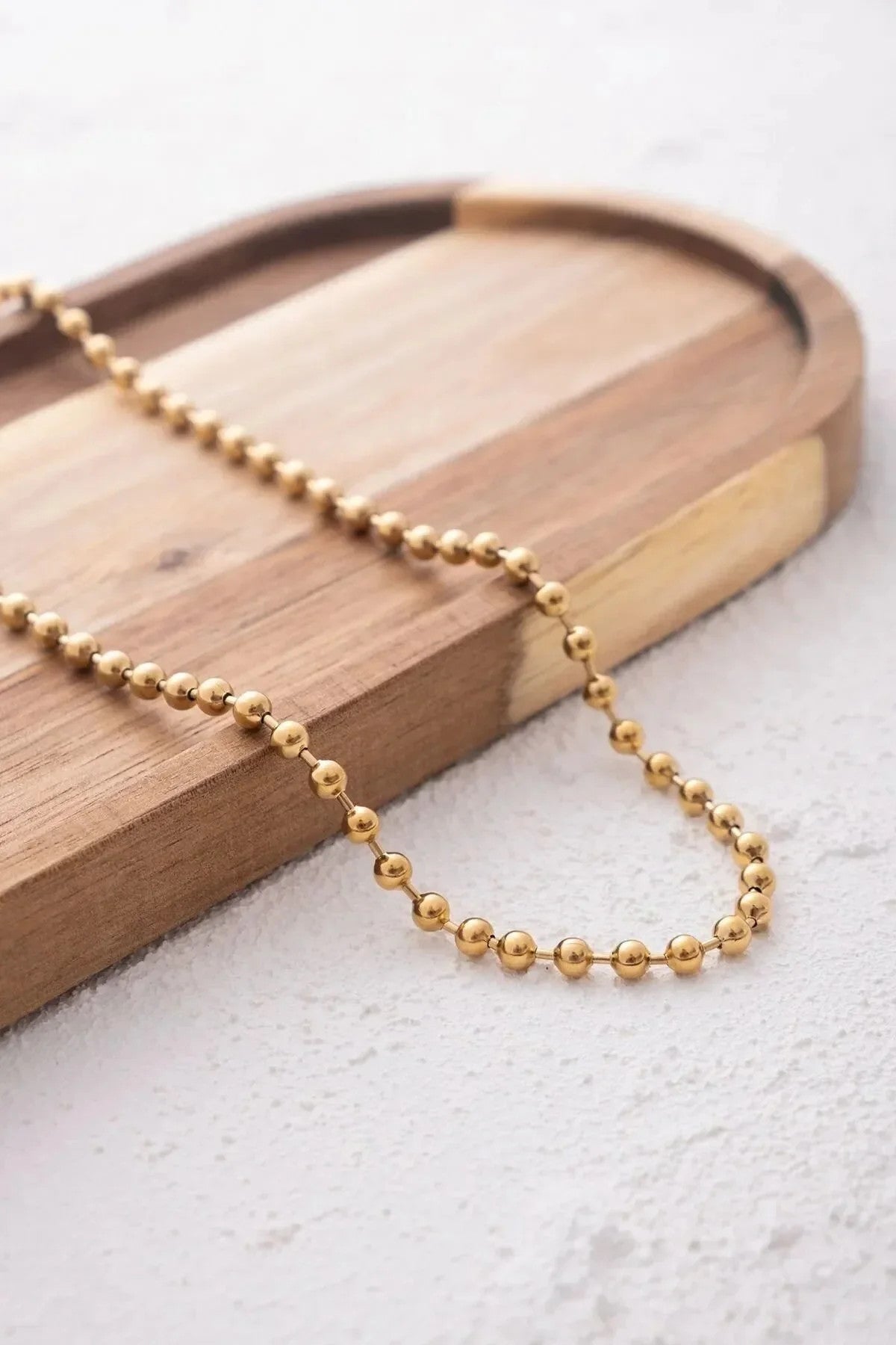 Çelik Top Dorika Erkek Zincir Kolye 3mm Kararmaz 60cm