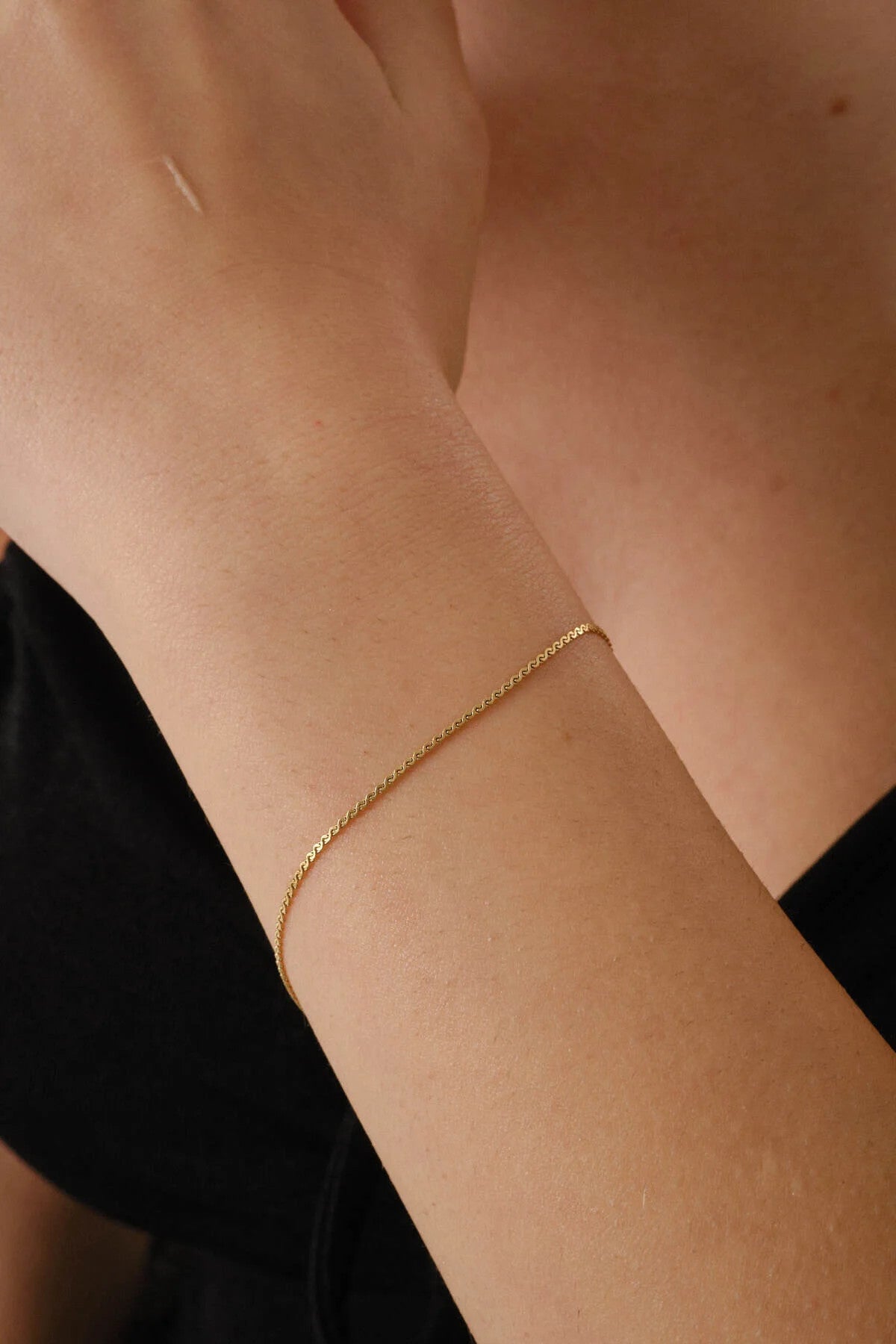 Çelik Ezme Zincir Bileklik Dolama Model Unisex Kararmaz 1mm Günlük Kullanıma Uygun