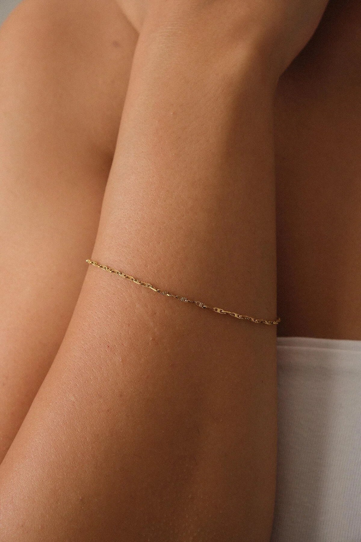 Çelik Dokulu Fermuar Model Zincir Bileklik Dudak Zinciri 1mm 17+4cm-21cm Kararmaz