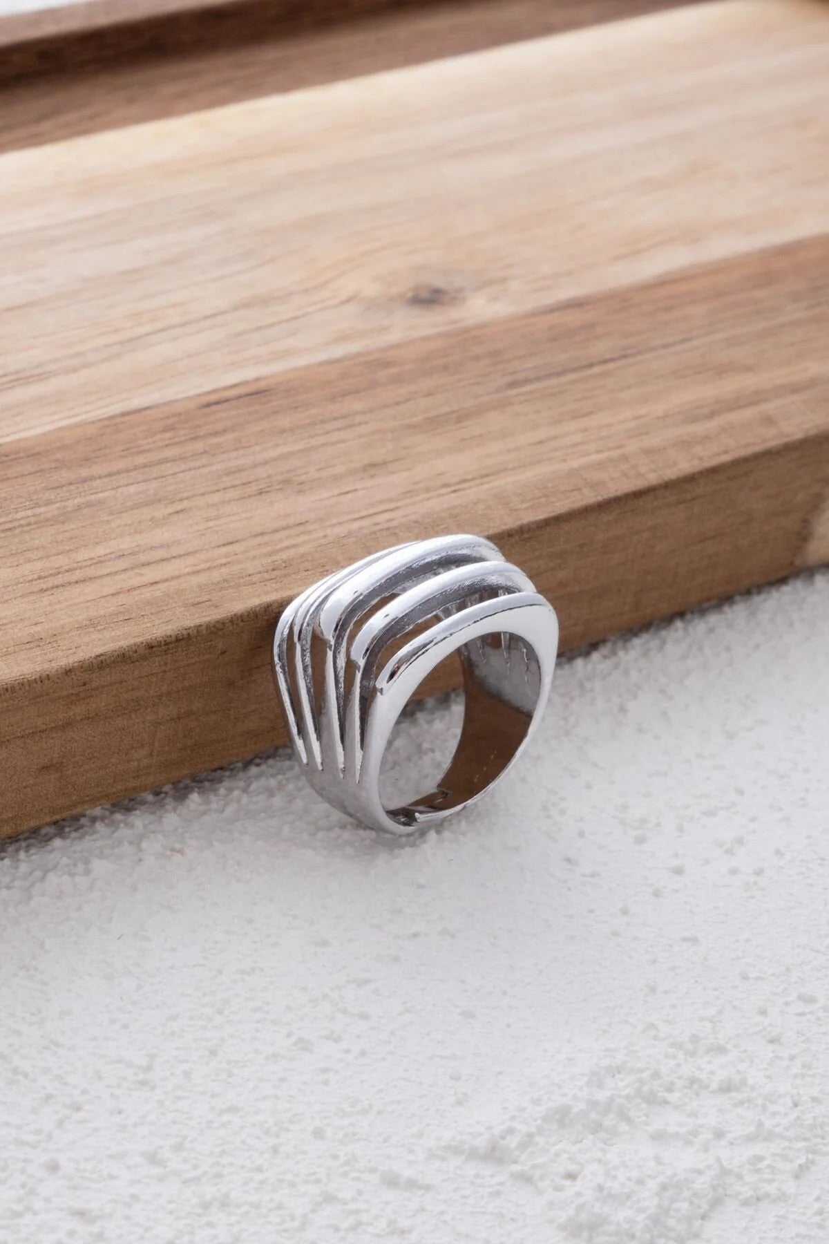 Kaburga Model Yüzük Popüler Kraliyet Yüzük 5 Şerit Plaka Free Size Ayarlanabilir