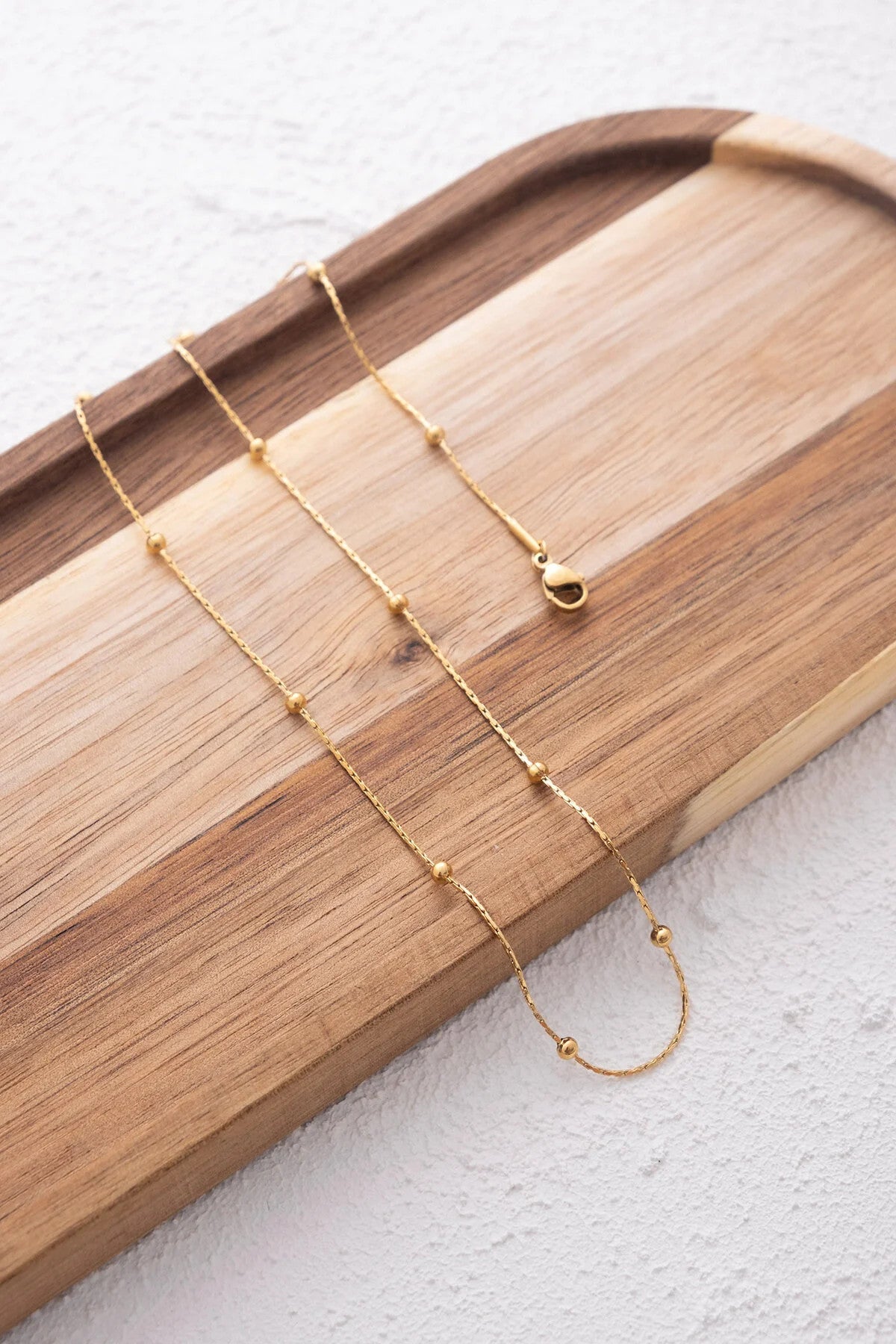 Çelik Toplu Ince Dorika Zincir Kolye Ince Burgu Zincir 1mm Zarif Minimal