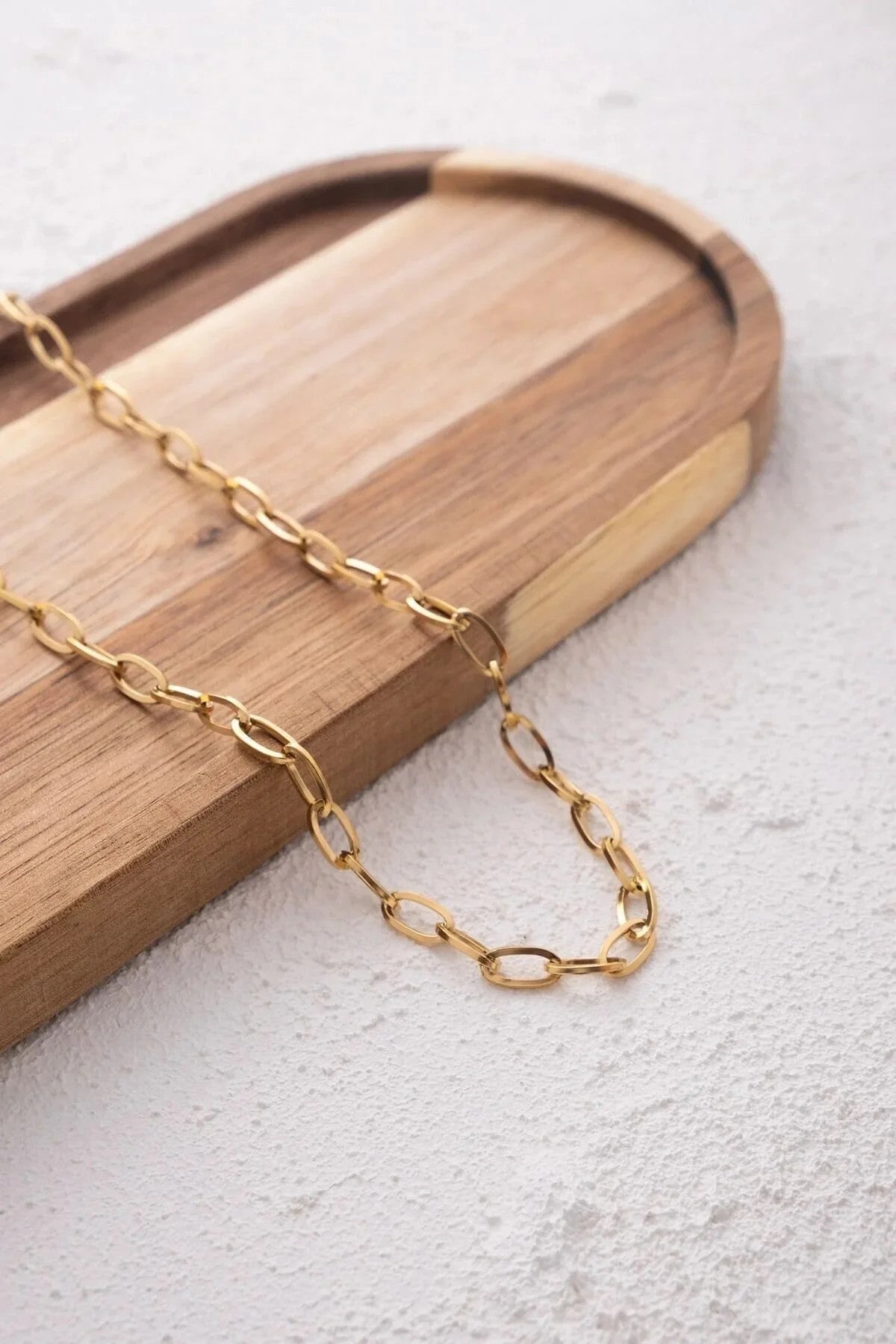 Çelik Ataç Erkek Zincir Kolye 5mm Kararmaz