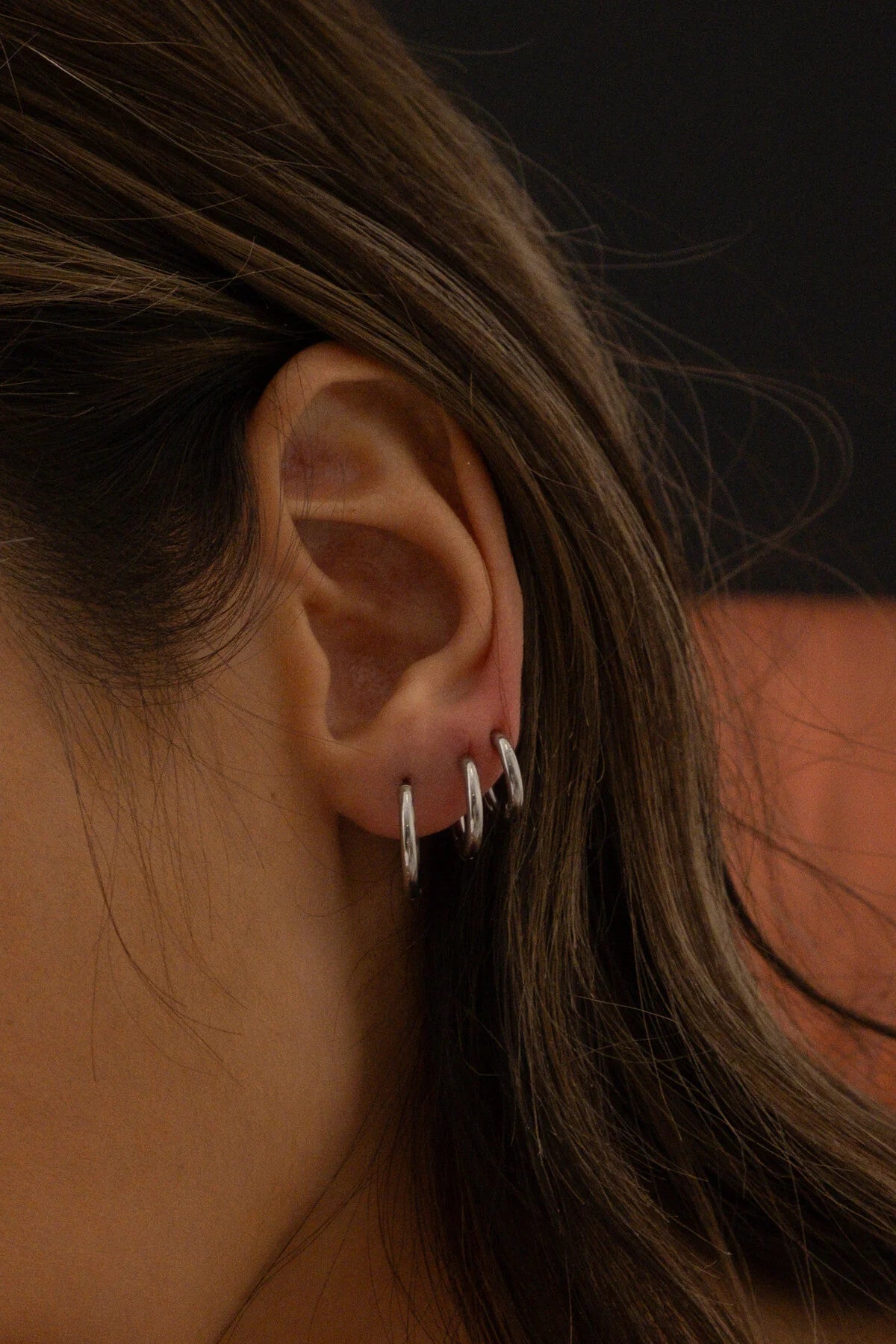 Çelik Halka Küpe Kararmaz 3 Boy 1.2cm-1.4cm-1.6cm Gümüş Kaplama