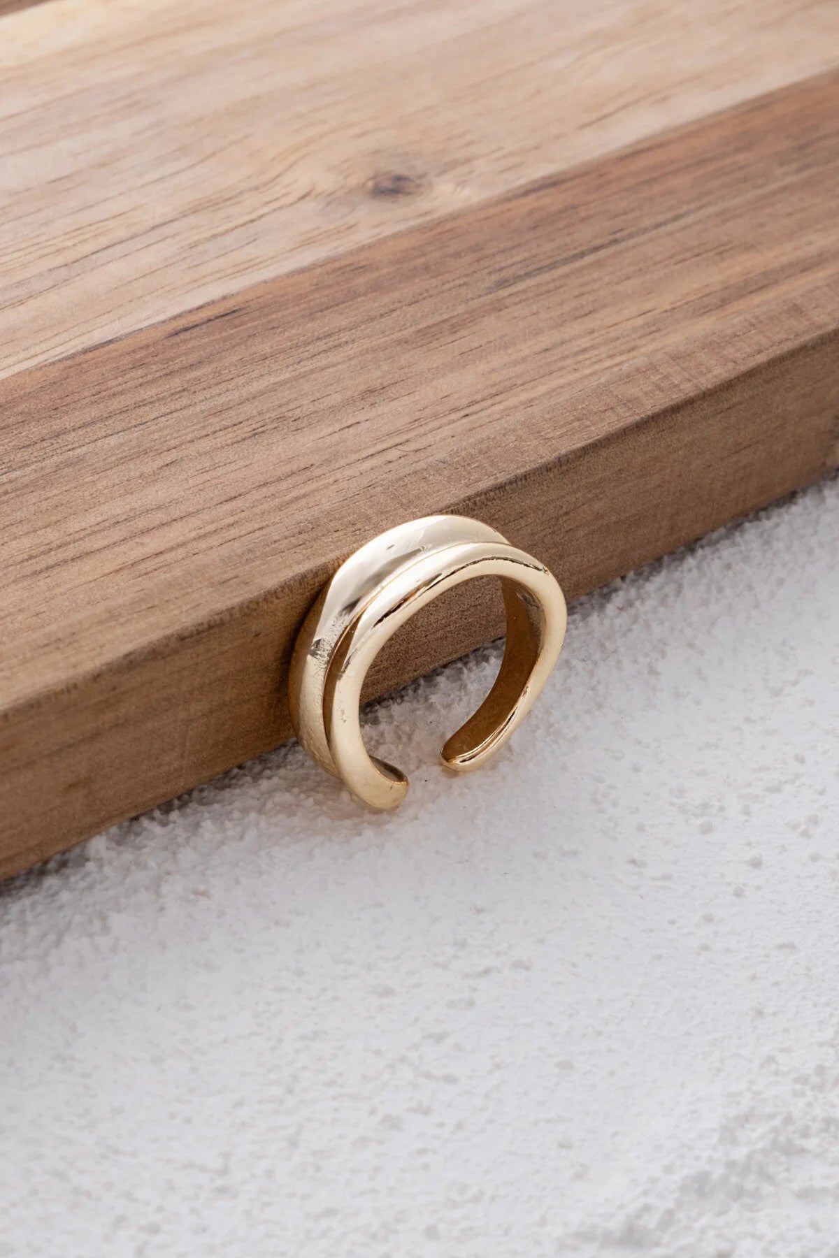 Dalga Model Yüzük Çift Sıralı Plakalı Free Size Ayarlamalı Ölçü