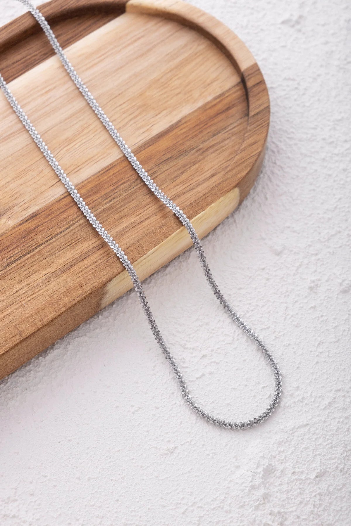 Çelik Halat Elmas Kolye Kararmaz Ezme Diken Zincir