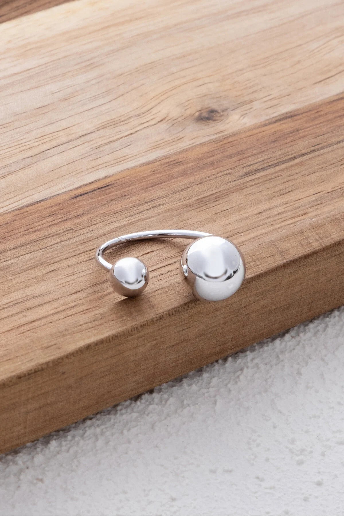 Top Boncuk Detaylı Yüzük 2li Topçuklu Plaka Free Size Önden Ayarlanabilir Ölçü En 1 cm