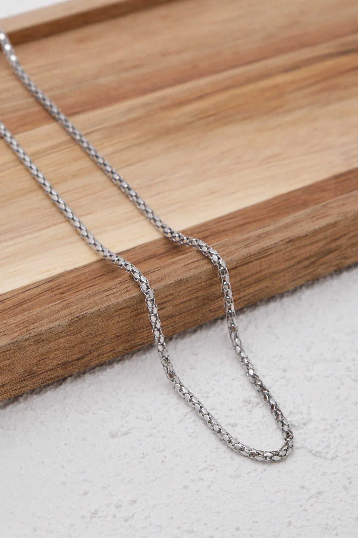 Çelik Pullu Halat Zincir Kolye Unisex Kararmaz 2mm Minimal Günlük Kullanıma Uygun