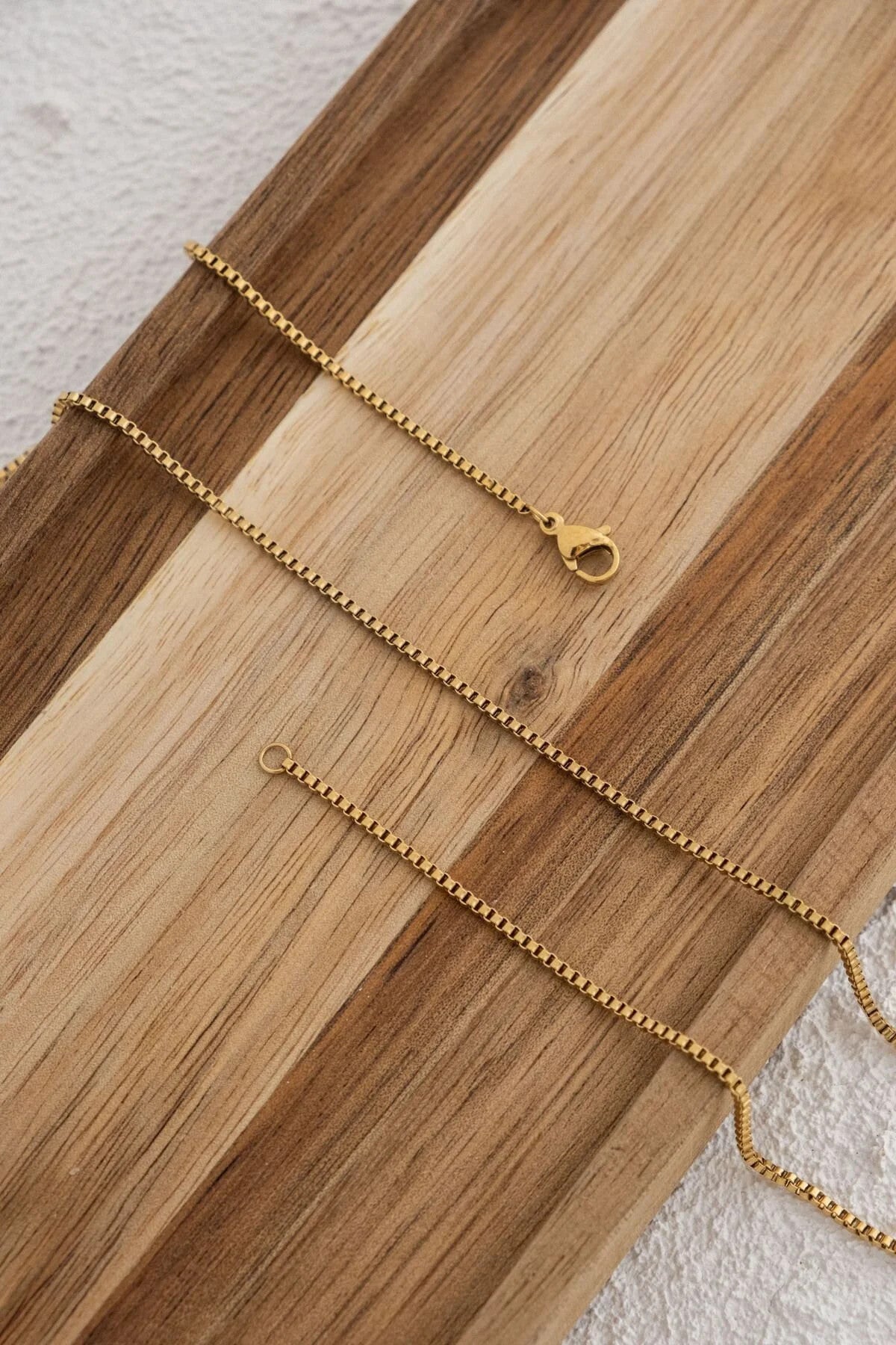 Çelik Kutu Kare Zincir Kolye İnce Box Küba Zincir 1mm Zarif Minimal