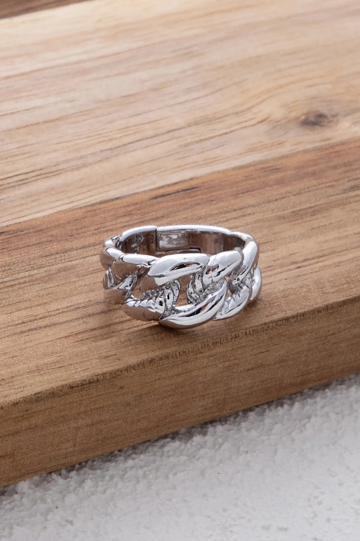 Kalın Zincir Model Yüzük Gurmet Zincir Free Size Ayarlanabilir Ölçü En 1 cm