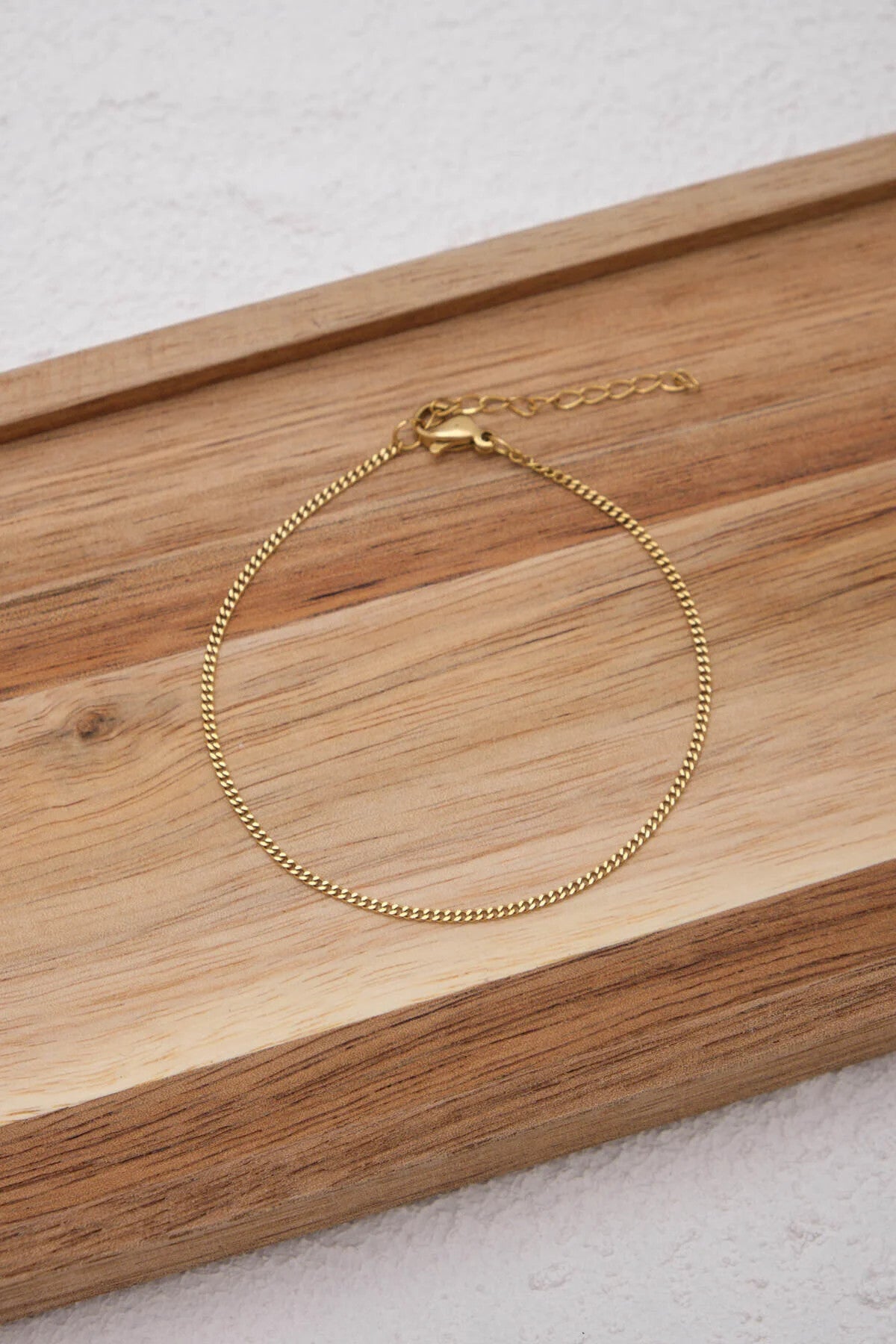 Çelik Hayalet Gurmet Zincir Bileklik Minimal Kararmaz 17+4cm 1mm Günlük Kullanıma Uygun