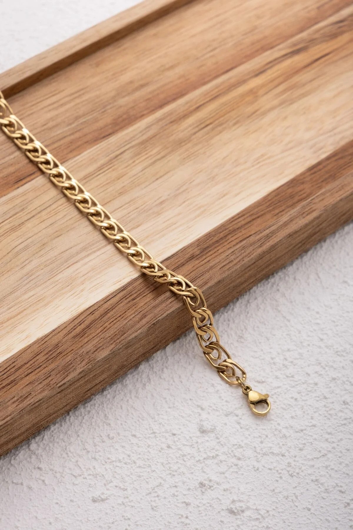 Çelik Kalın Salyangoz Zincir Bileklik Minimal Zincir Ataç Model Kararmaz 6mm 17cm+4cm&21cm