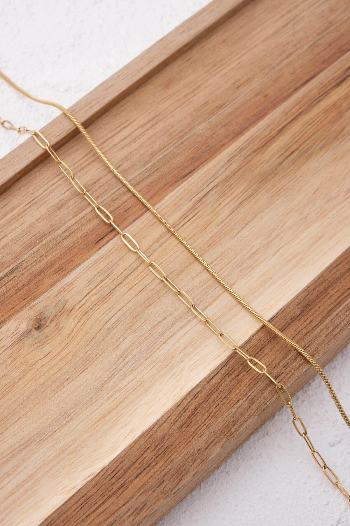 Çelik 2'li Kombin Ataç ve İnce İtalyan Zincir Kolye Minimal Kararmaz 45+5cm