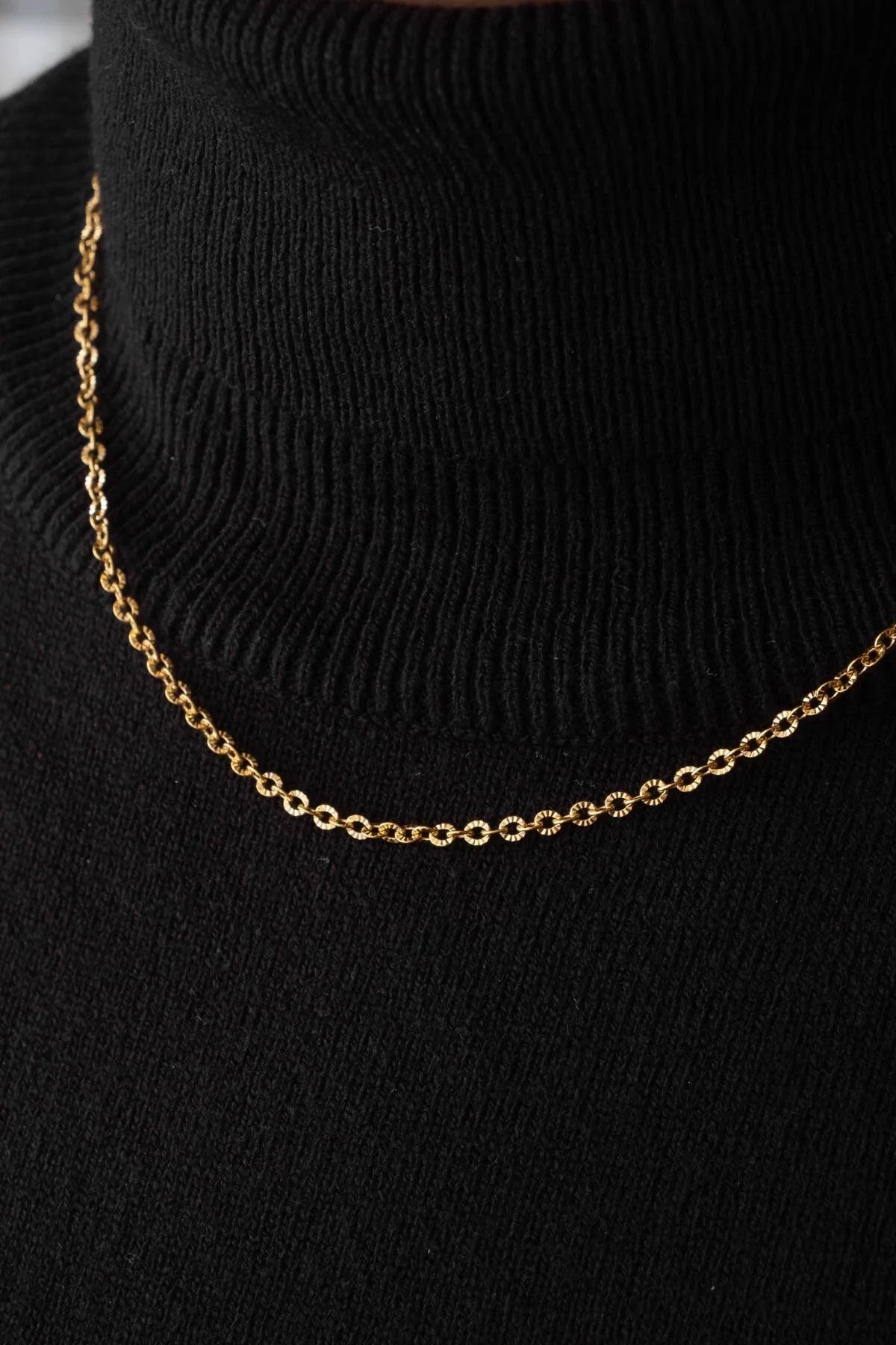 Çelik Halat Çizgili Zincir Kolye Klasik Forse Işlemeli Zincir 2mm Zarif Minimal Ayarlanabilir Boy