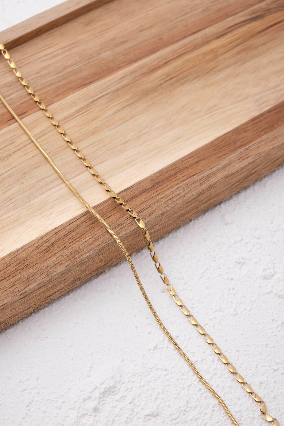 Çelik 2'li Kombin Halat İtalyan Ve Papağan Zincir Kolye Minimal Kararmaz