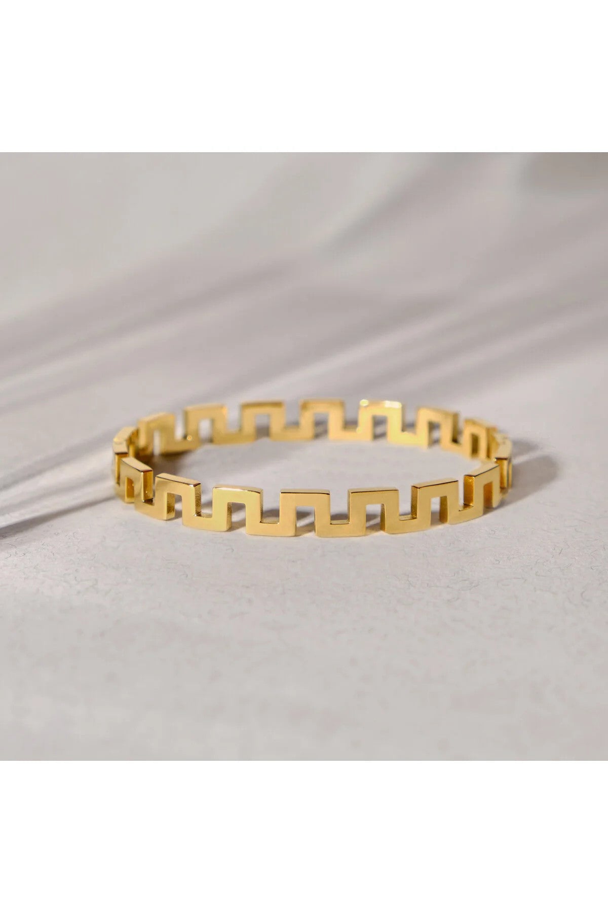 Çelik Zigzag Kelepçe Bileklik Kararmaz