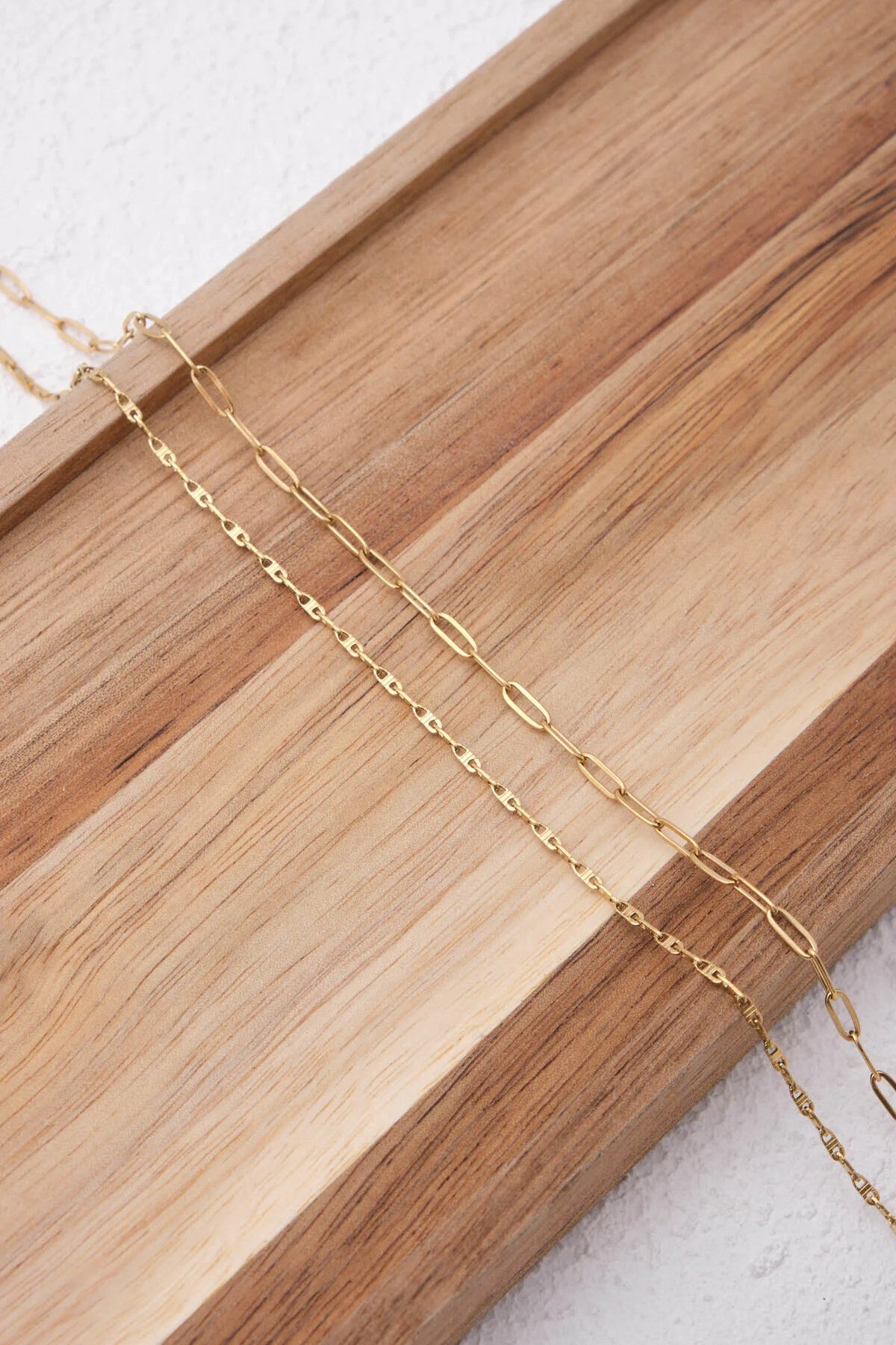 Çelik 2'li Kombin Ataç ve Dokulu Fermuar Zincir Kolye Minimal Kararmaz 45+5cm