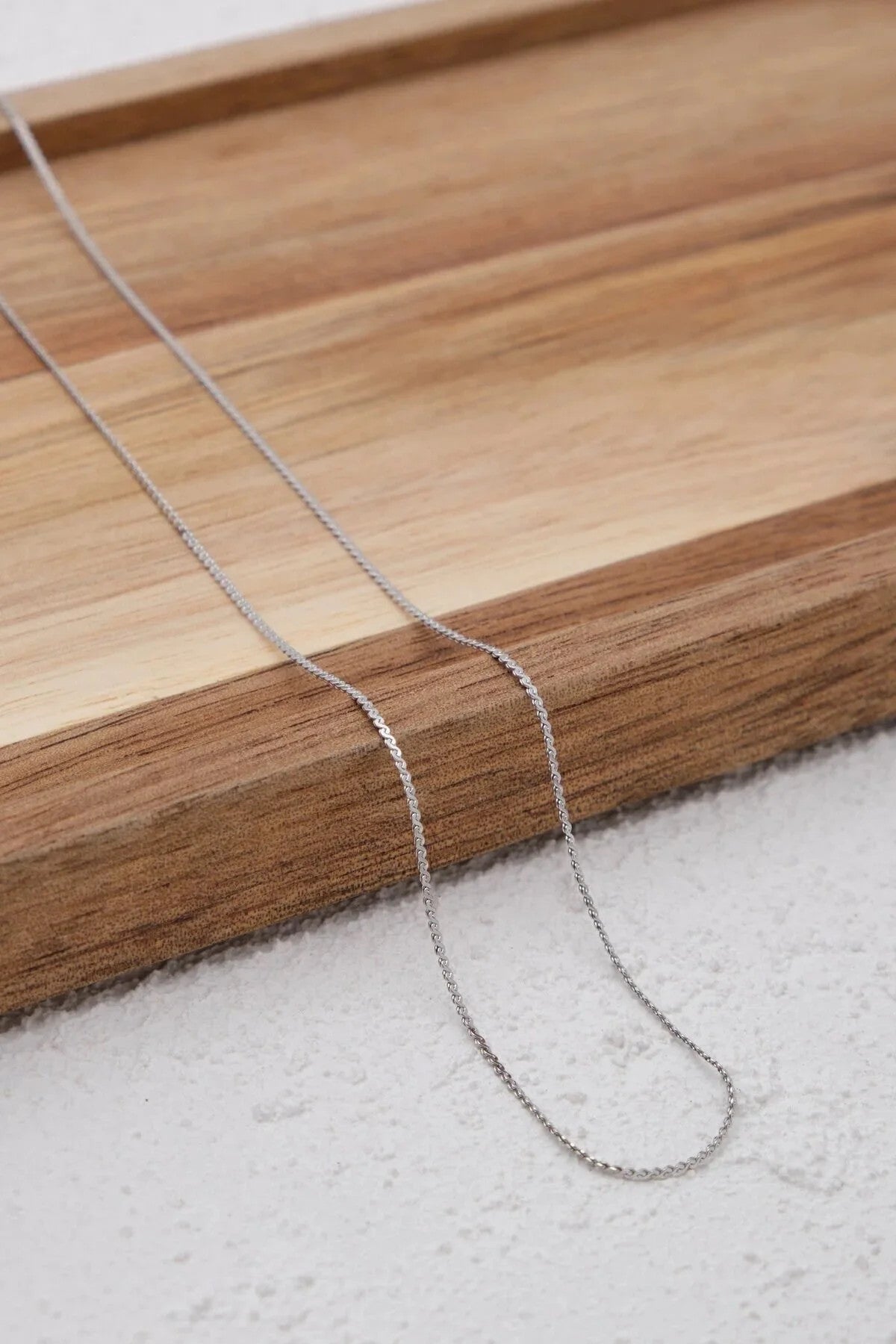 Çelik Ezme Erkek Kolye 1mm Dolama Kararmaz Zincir 60cm