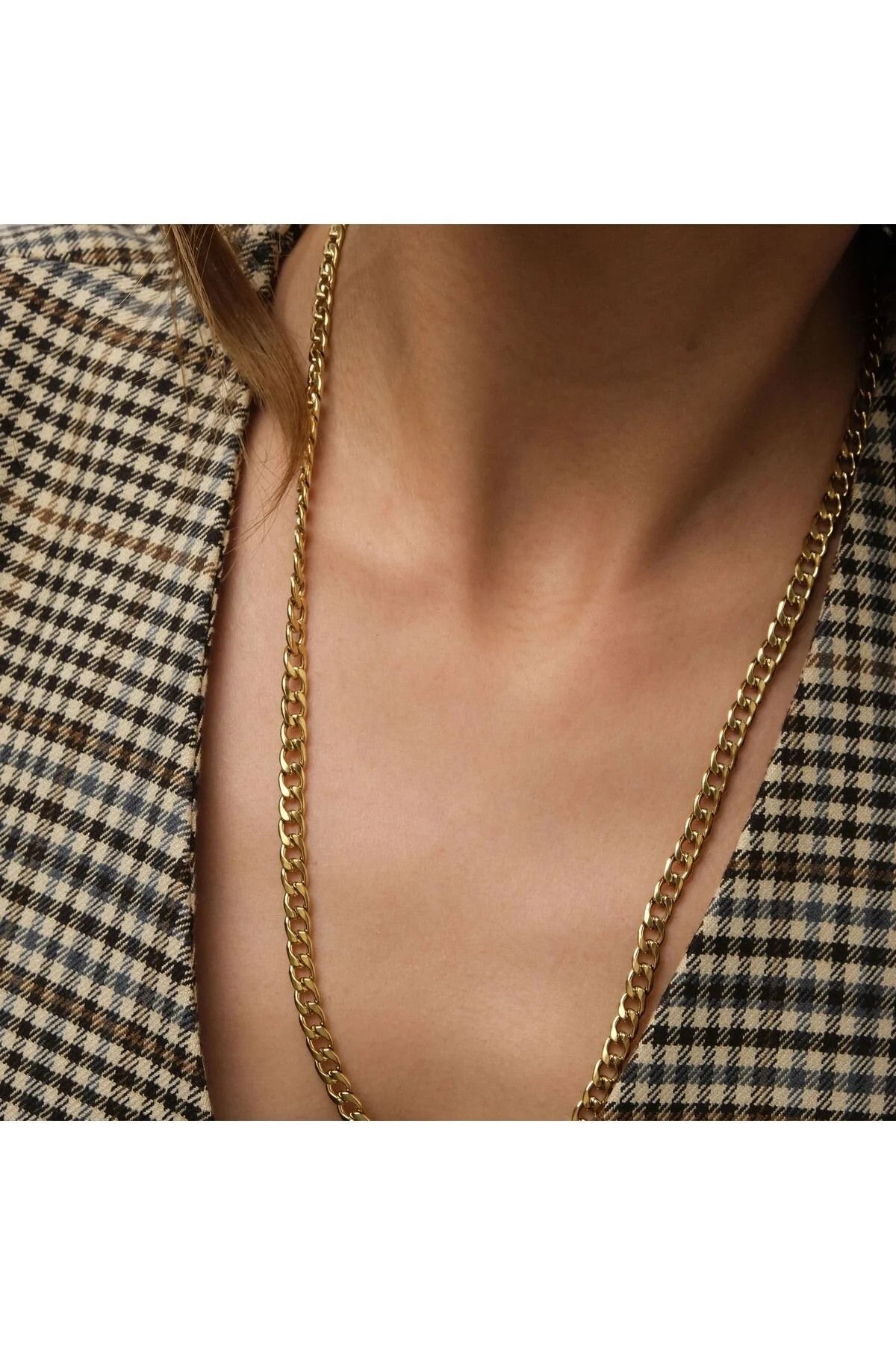 Çelik Küba Zincir Kolye Forse Zincir Kararmaz