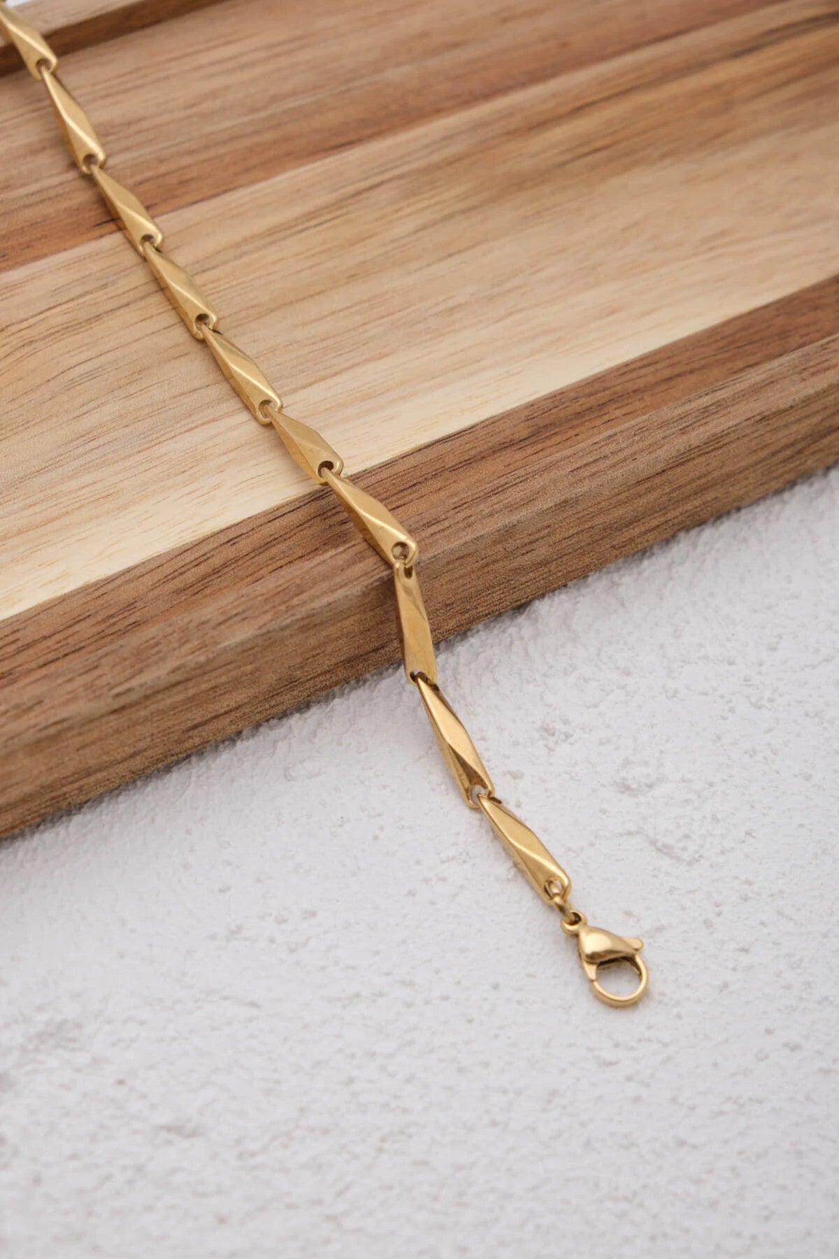 Çelik Küp Üçgen Zincir Bileklik Unisex Kararmaz 17+4cm & 21cm 4mm Günlük Kullanıma Uygun