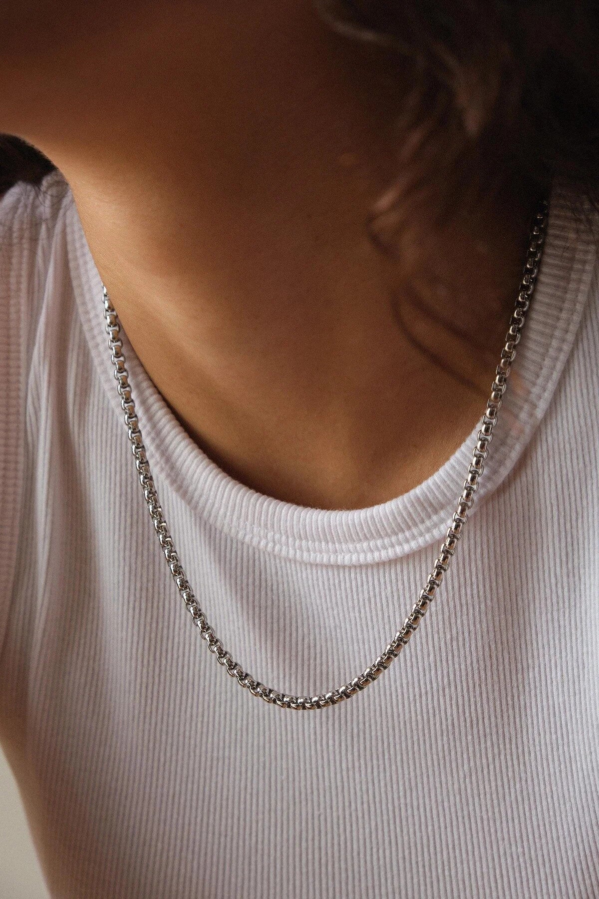 Çelik Yuvarlak Top Zincir Kolye Forse Zincir 5mm Kararmaz