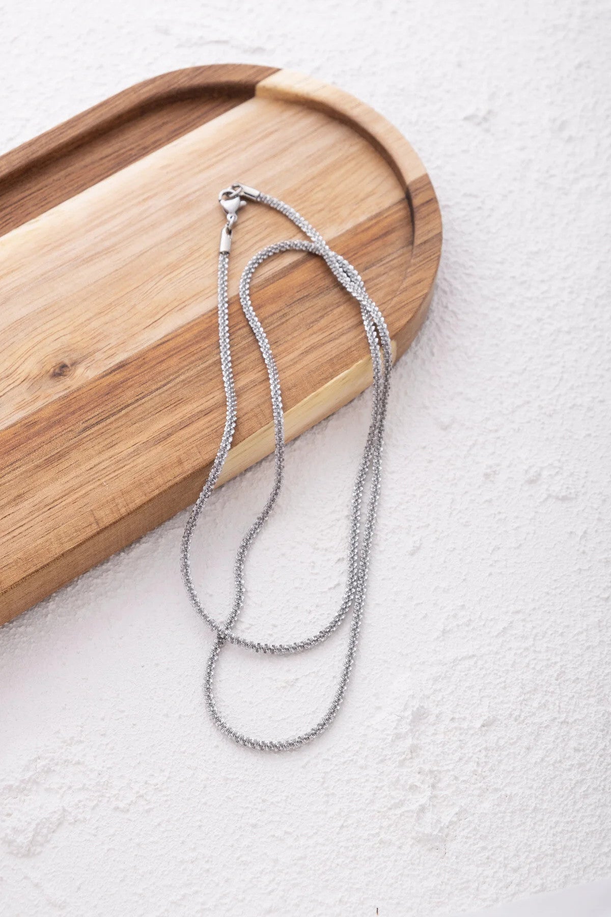 Çelik Halat Elmas Kolye Kararmaz Ezme Diken Zincir