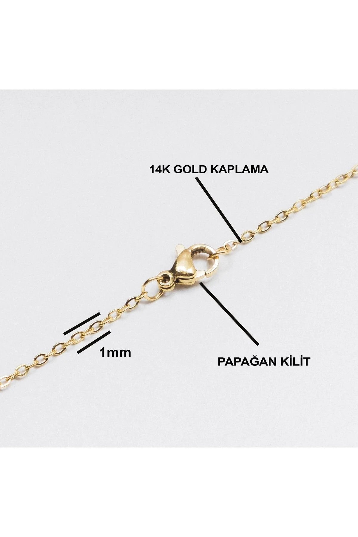 Çelik Forse Klasik Zincir Kolye Kararmaz 1mm Kişiselleştirilebilir Ölçüler Altın, Gümüş, Rose