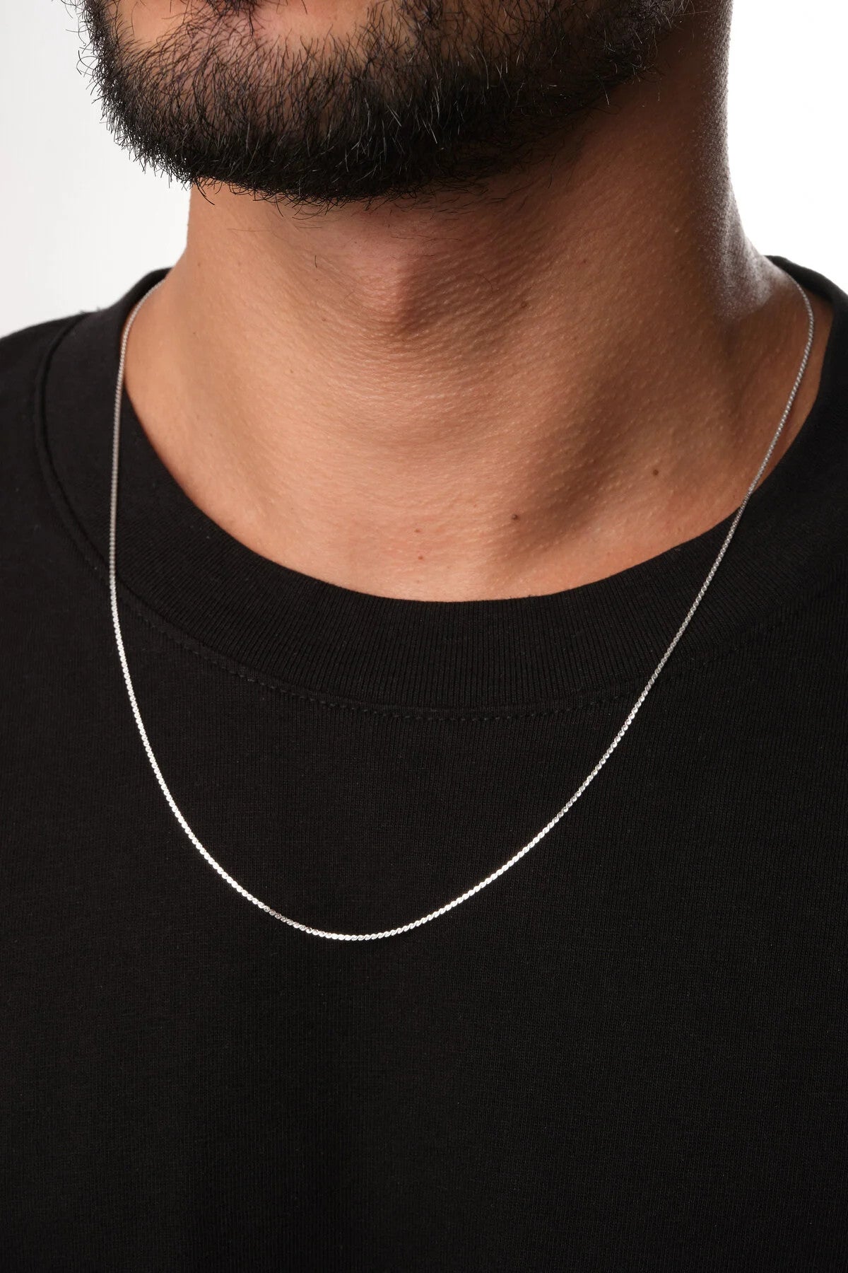 Çelik Ezme Erkek Kolye 1mm Dolama Kararmaz Zincir 60cm