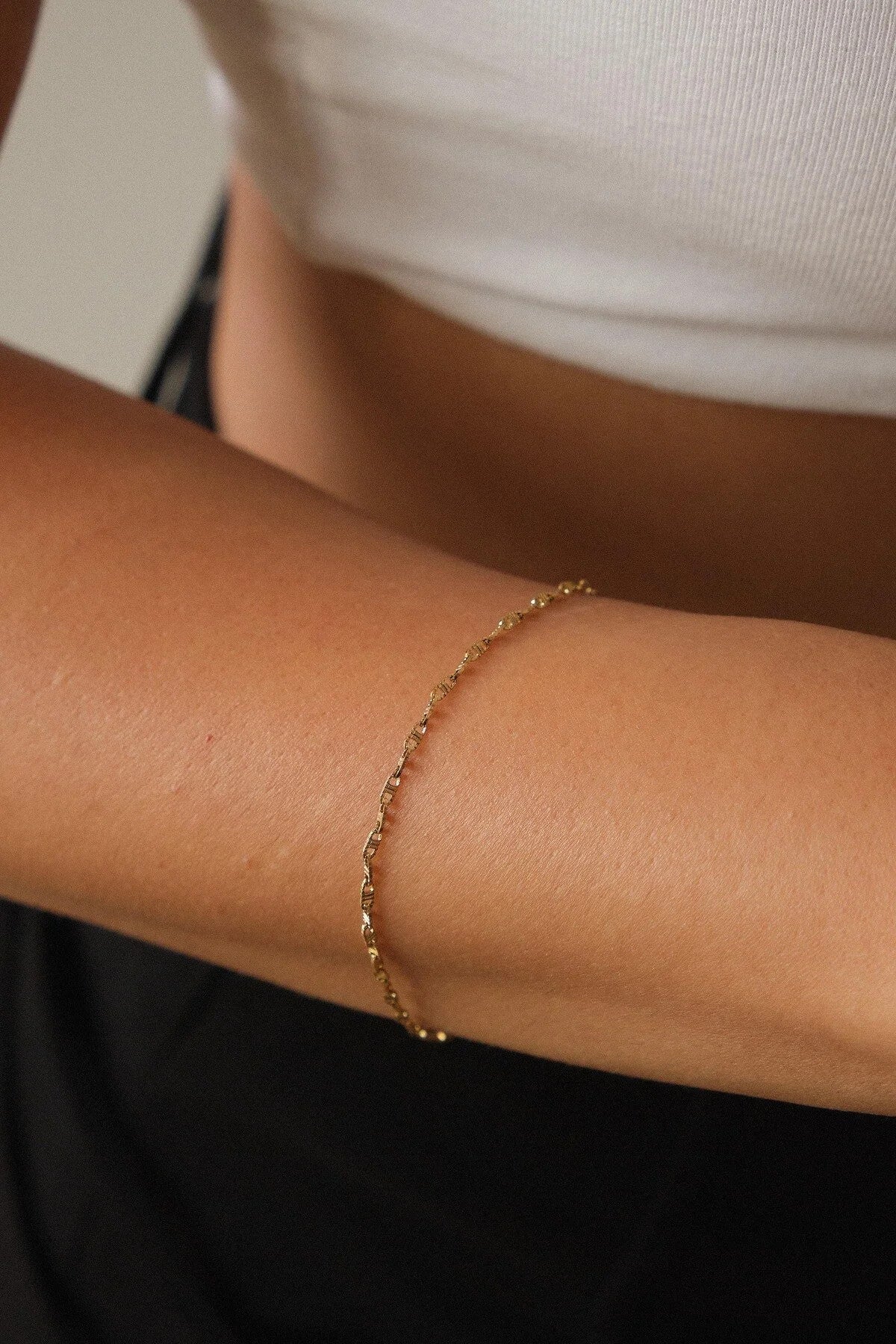 Çelik Dokulu Fermuar Model Zincir Bileklik Dudak Zinciri 1mm 17+4cm-21cm Kararmaz